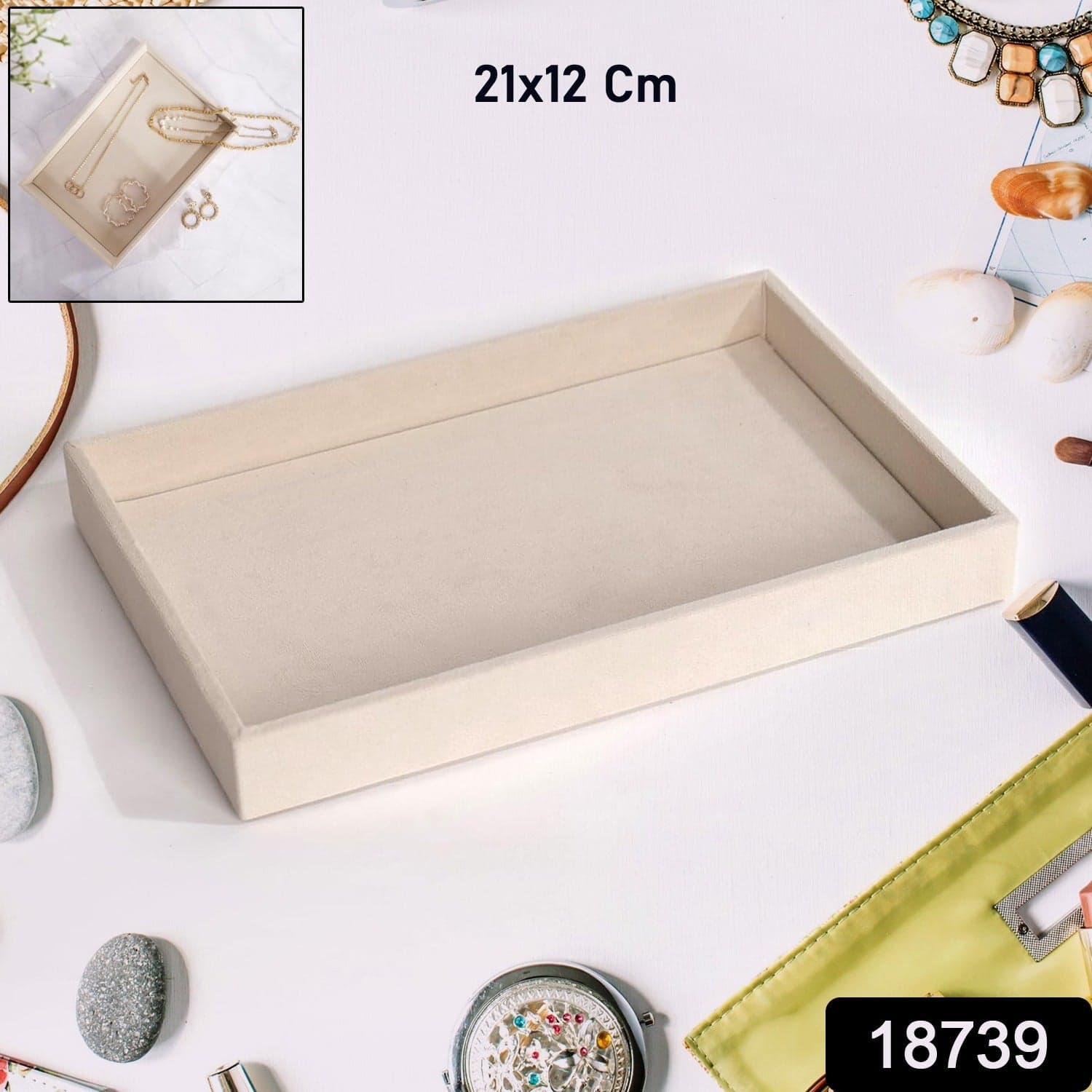 Velvet Jewellery Tray 21x12Cm (1Pc) thumbnail 2