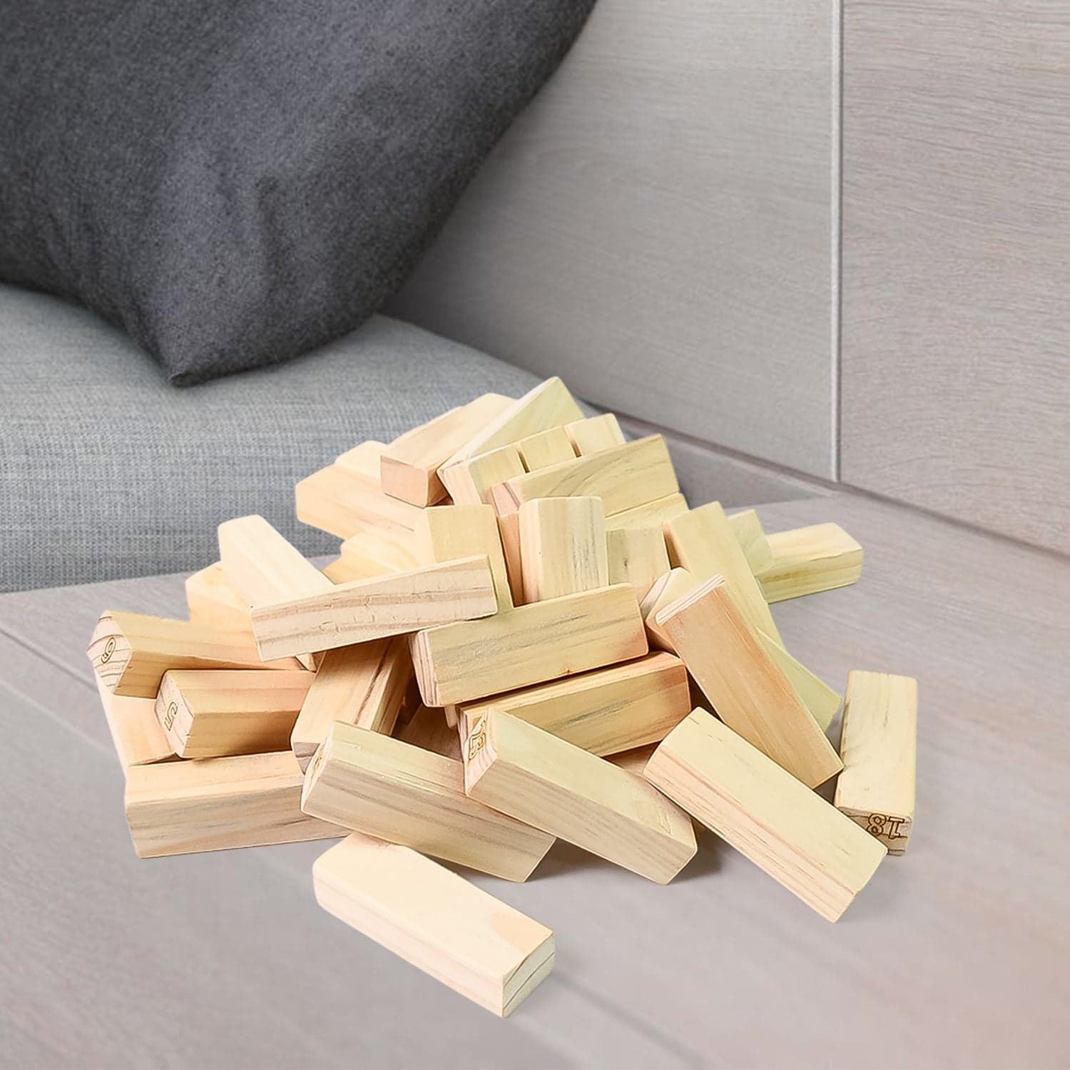 Wooden Tumbling Stacking Tower Game, Zenga tower (48 Pcs Blocks 2 Dices) thumbnail 3