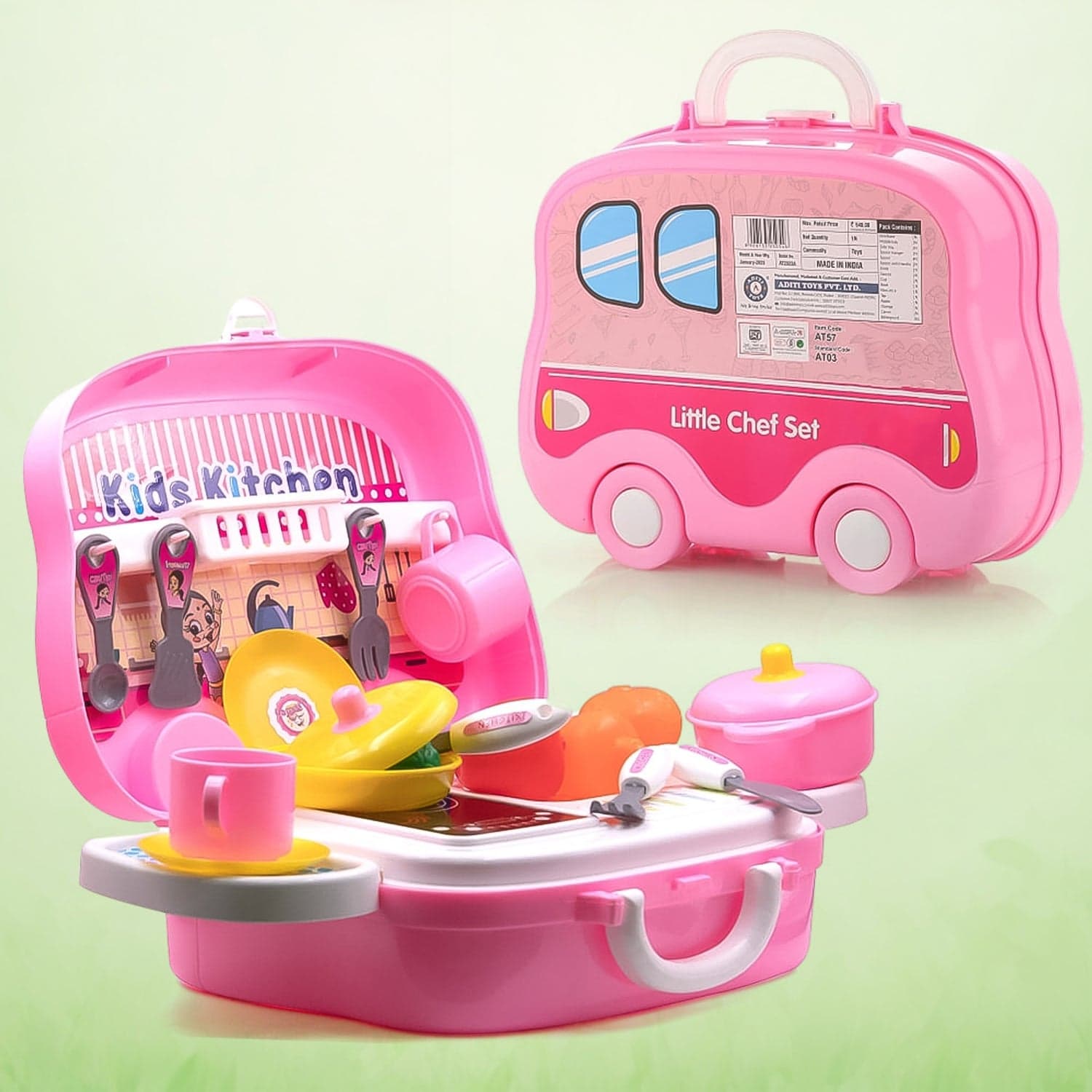 Kitchen Set for Kids Girls Pretend Play Toys Little (23 Pcs Set Approx) thumbnail 1