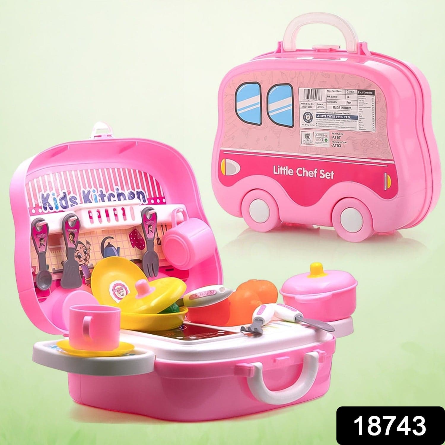 Kitchen Set for Kids Girls Pretend Play Toys Little (23 Pcs Set Approx) thumbnail 2