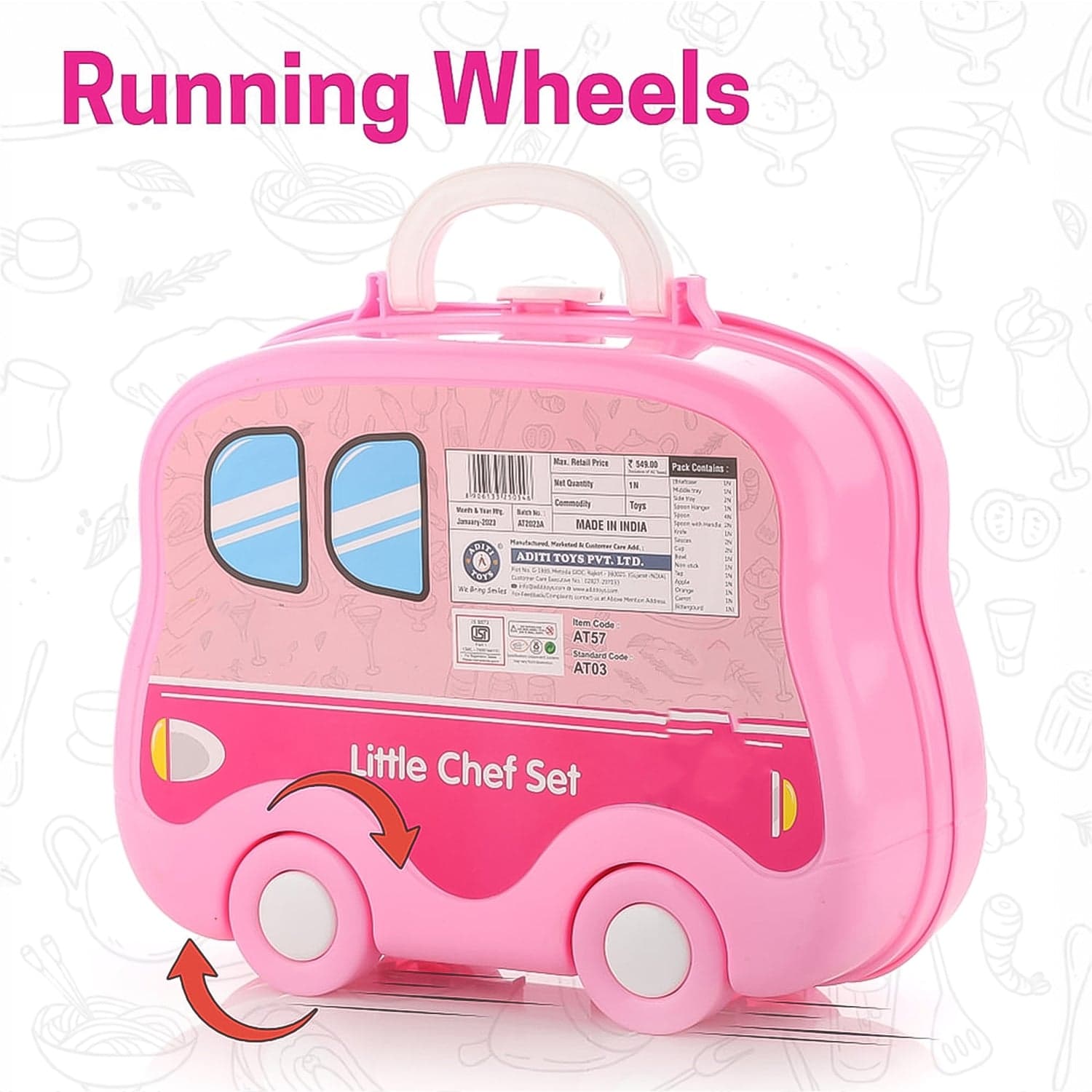 Kitchen Set for Kids Girls Pretend Play Toys Little (23 Pcs Set Approx) thumbnail 9
