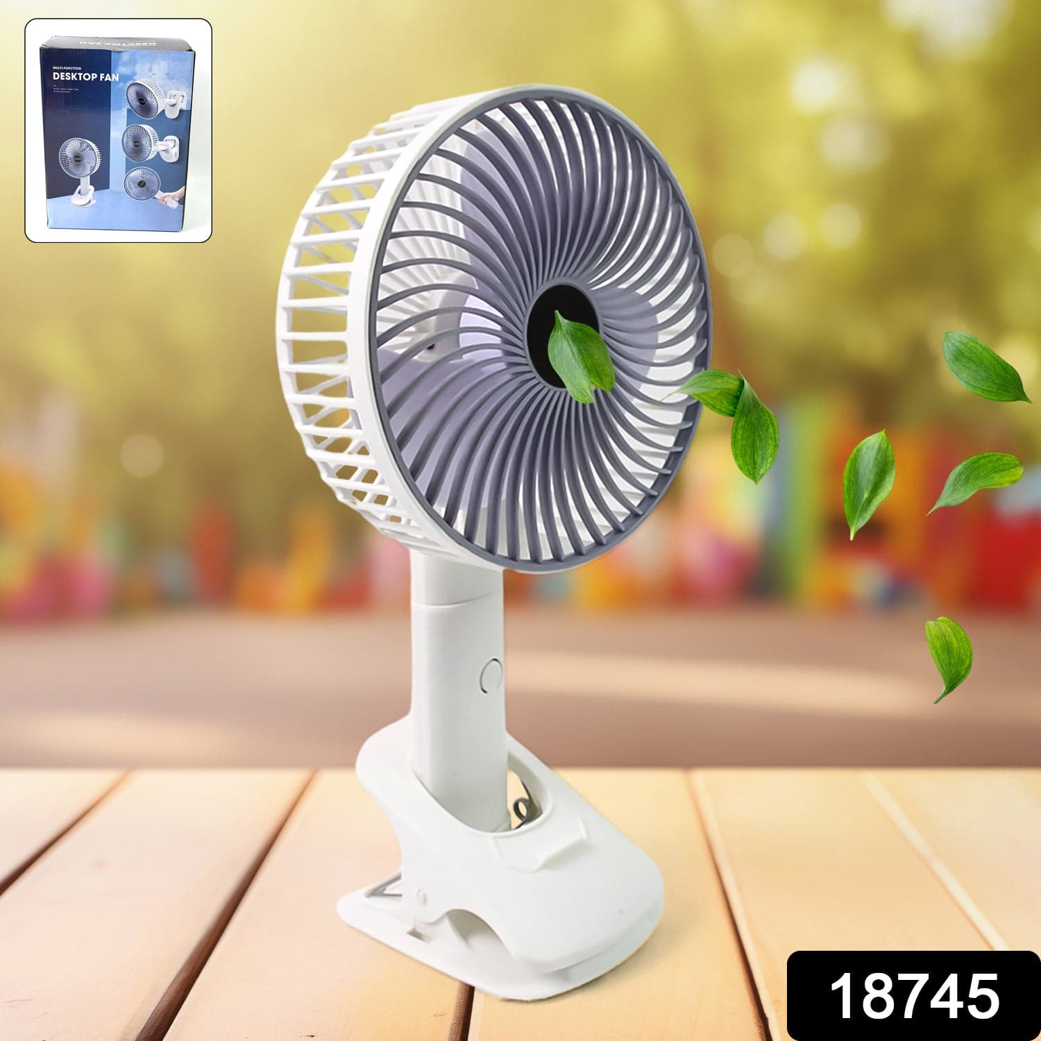 Multifunctional USB Desk Fan Clipped Fan (1 Pc / With Color Box) thumbnail 2
