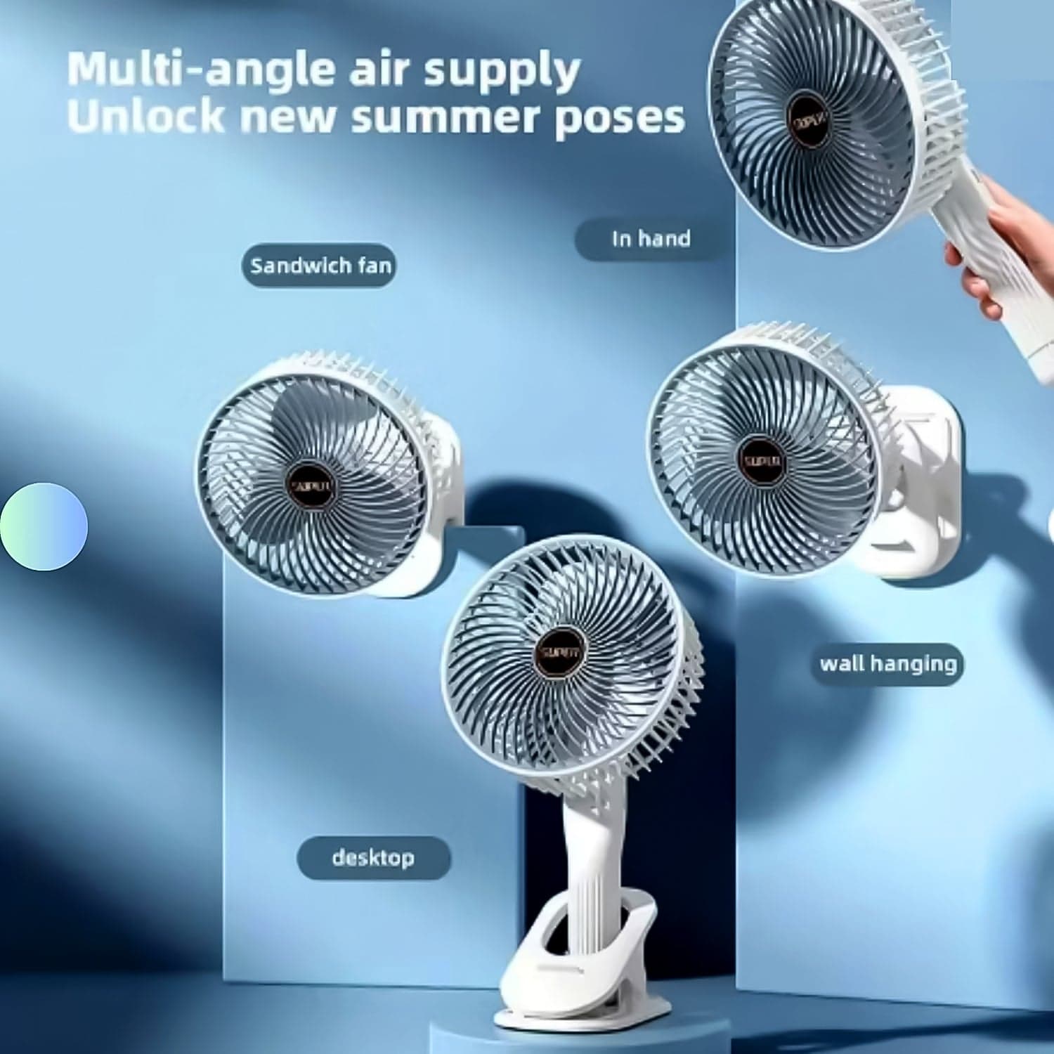 Multifunctional USB Desk Fan Clipped Fan (1 Pc / With Color Box) thumbnail 5