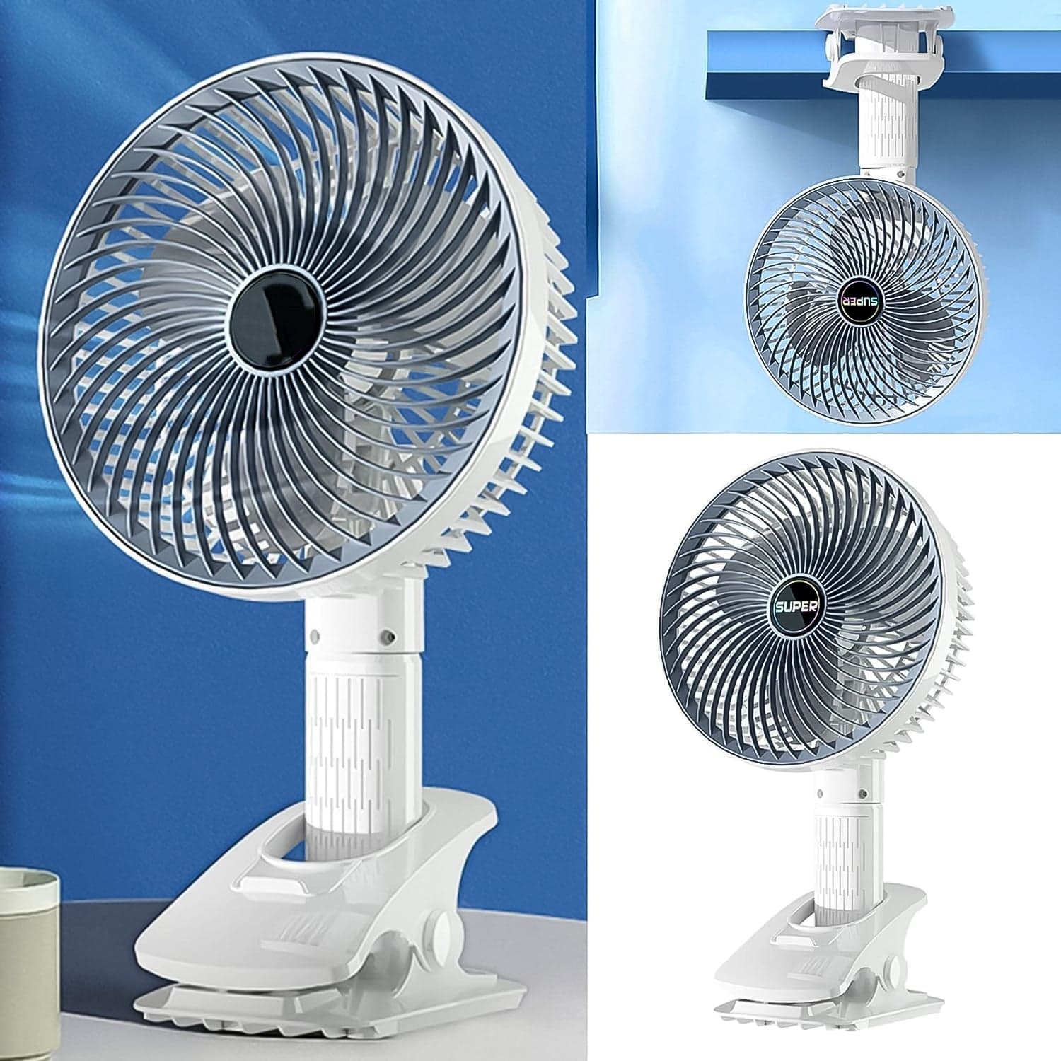 Multifunctional USB Desk Fan Clipped Fan (1 Pc / With Color Box) thumbnail 8
