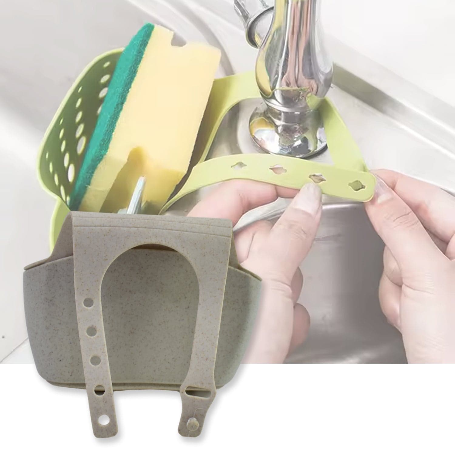 Kitchen Hanging Drain Bag Basket Bath Storage Gadget Tools Sink Holder (1 Pc) thumbnail 3