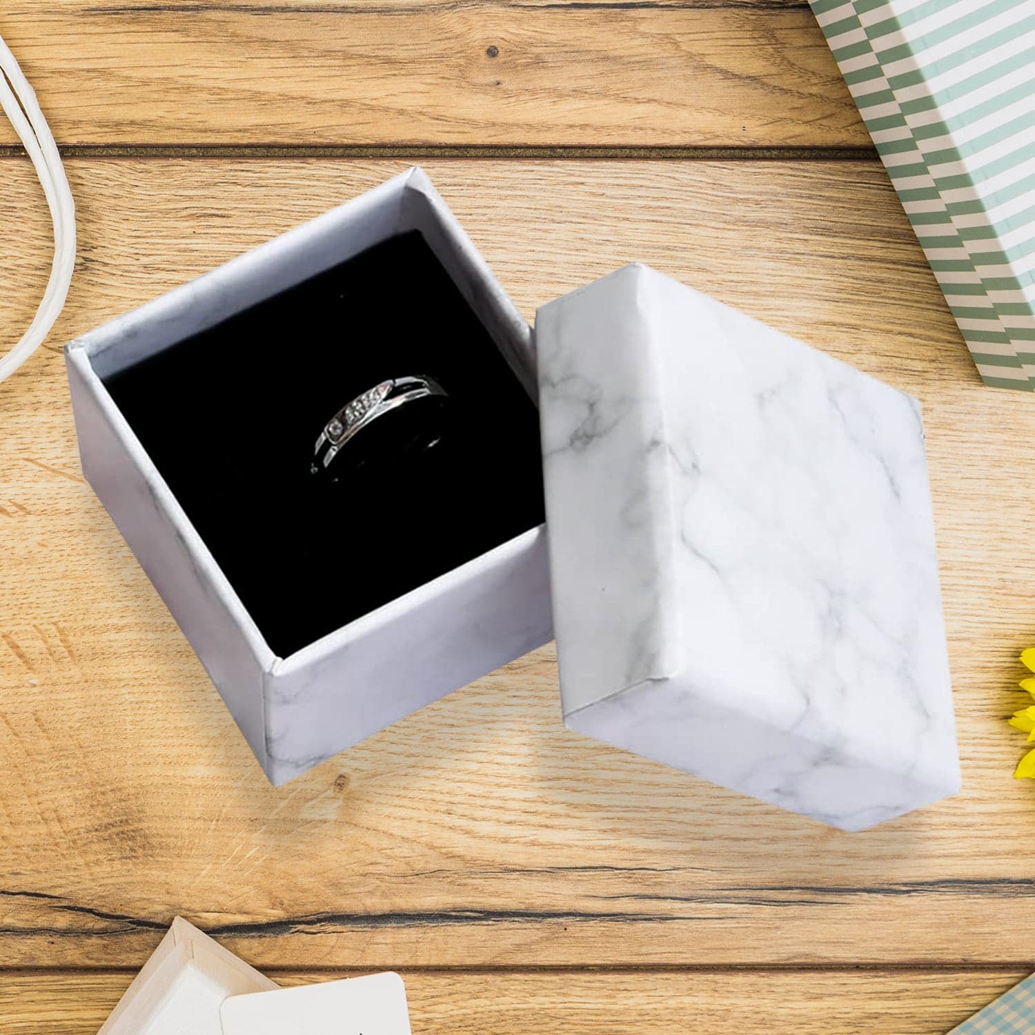 Cardboard Jewelry Boxes Gift Case Small Paper Jewelry Gift Boxes (7 Pcs Set / Mix Size) thumbnail 4