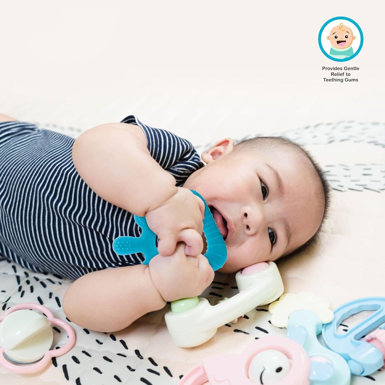 Silicone Baby Teether Pack of 1 (Mix Design & Color) thumbnail 9