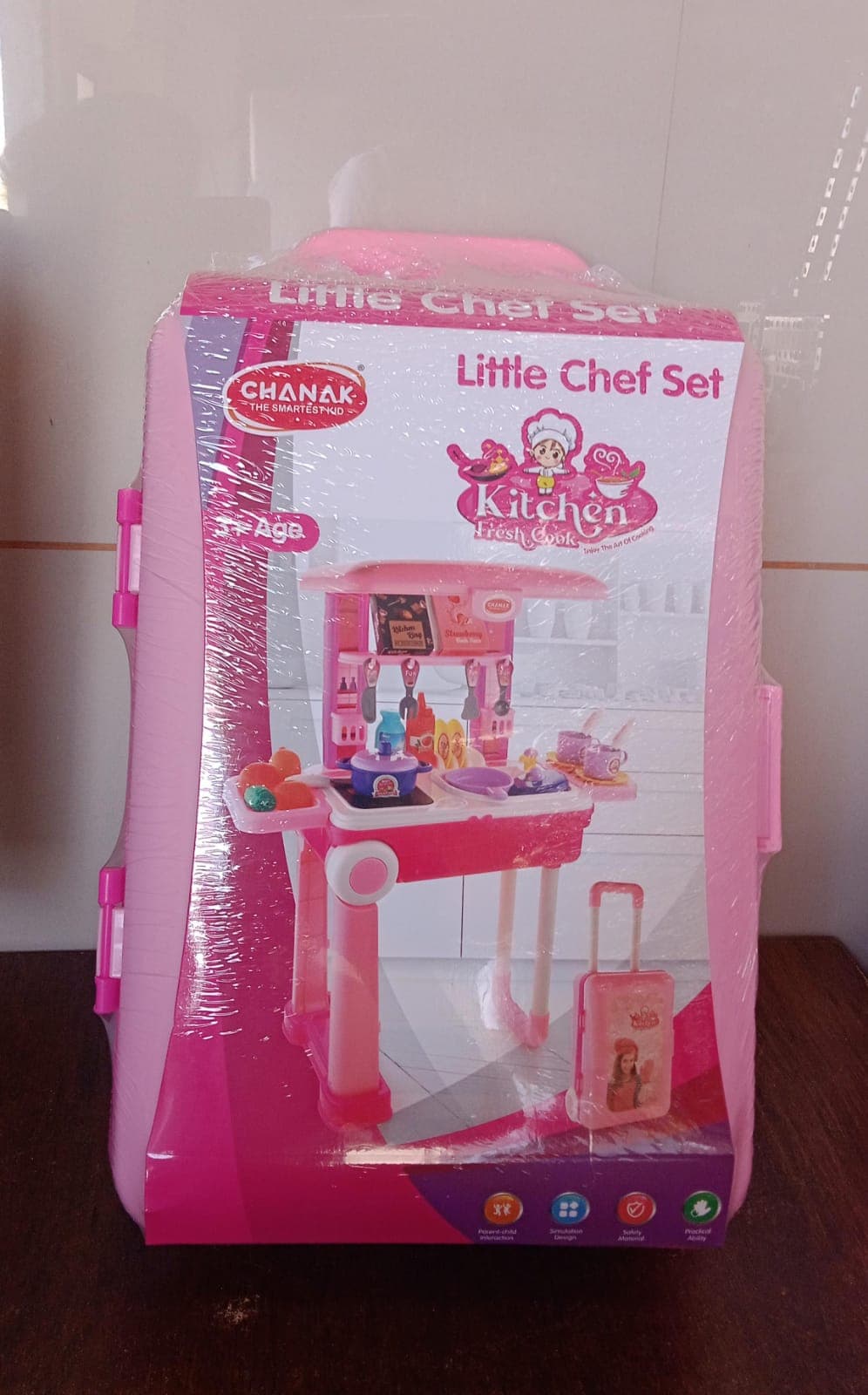 3-in-1 Kitchen Set for Kids with Suitcase of Role Play Cooking Toy for Girls & Boys (3+) thumbnail 8