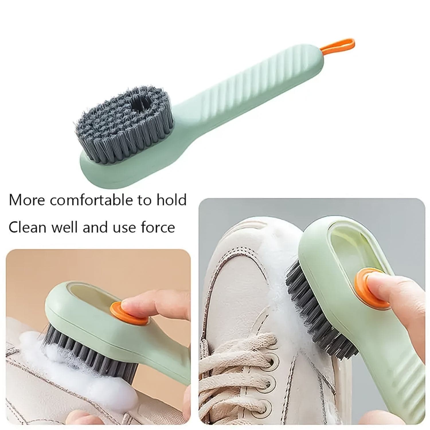 Cleaning Sponge Brush with Liquid / Soap Dispenser & With 4 Refill Brush Heads (1 Set) thumbnail 3
