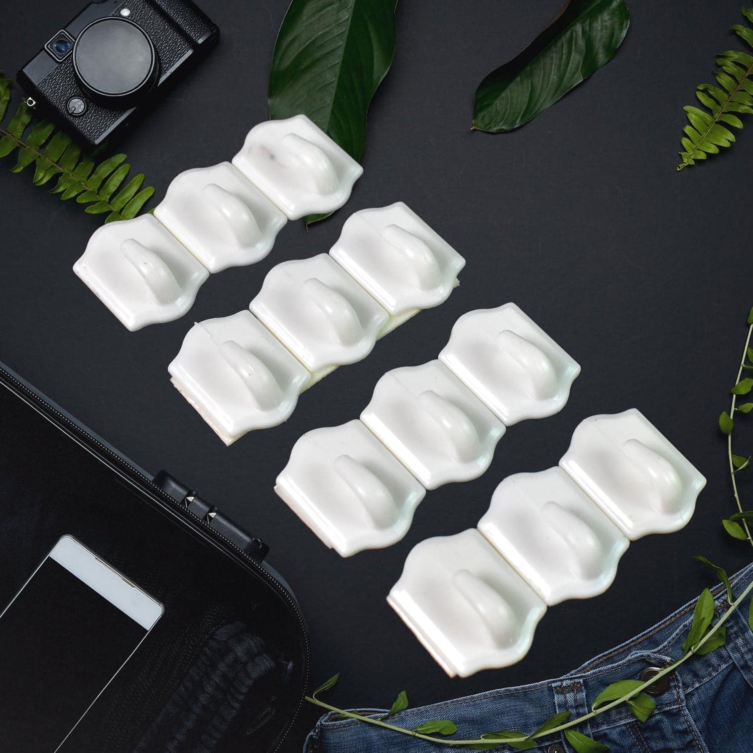 Small Adhesive Hooks for Wall Hanging Adhesive Hooks (12 pcs Set) thumbnail 1
