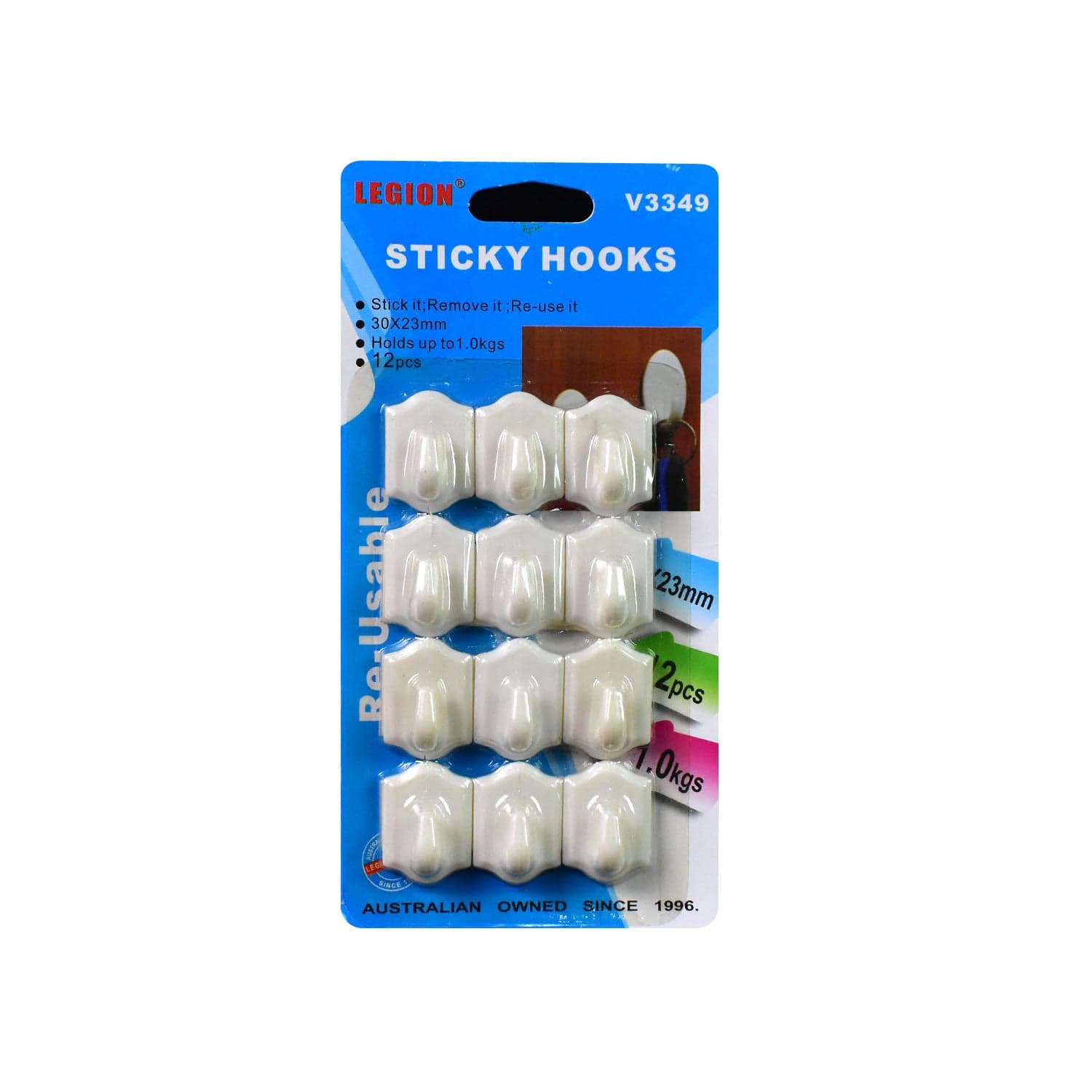 Small Adhesive Hooks for Wall Hanging Adhesive Hooks (12 pcs Set) thumbnail 5