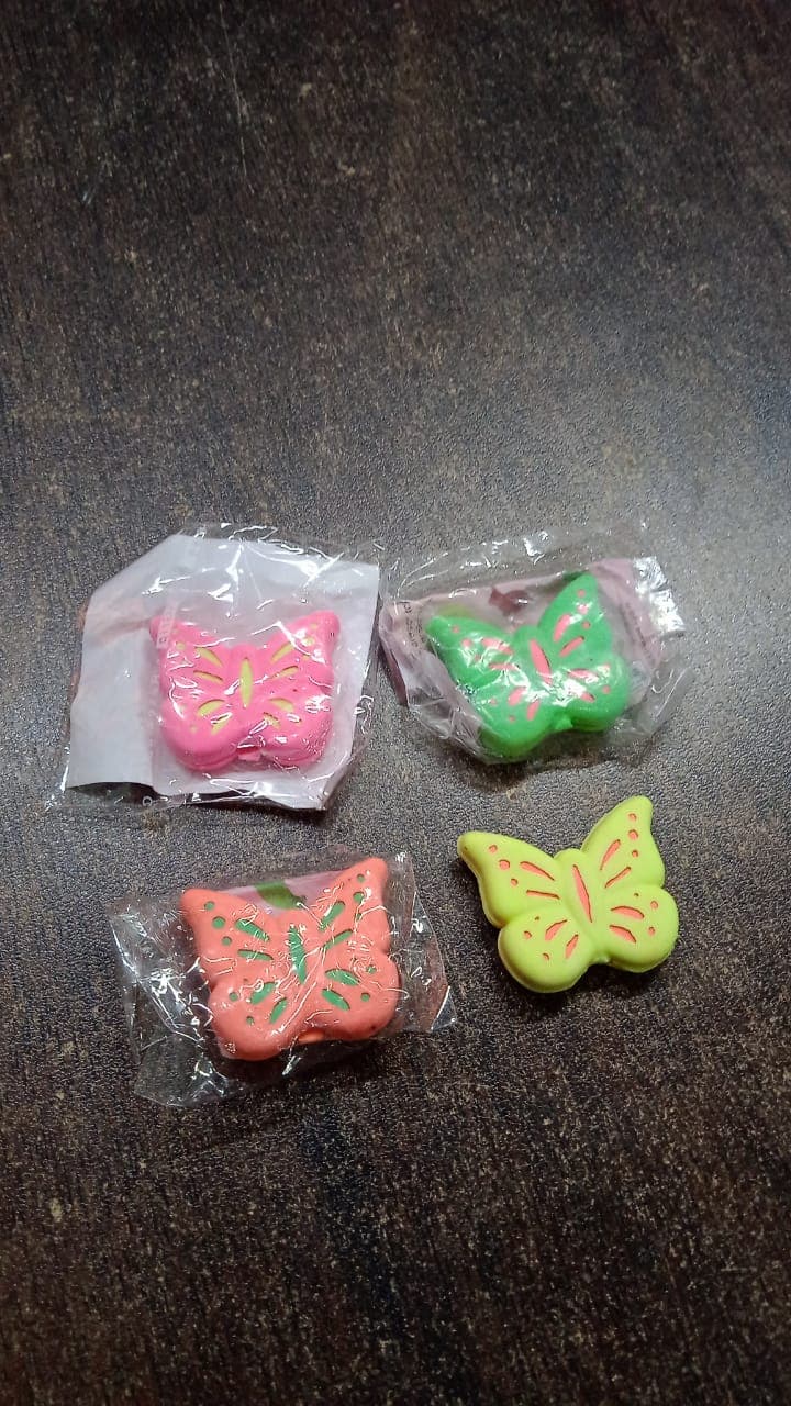 Butterfly Shape Eraser Rubber (1 Pc / Mix Colour & Design) thumbnail 6
