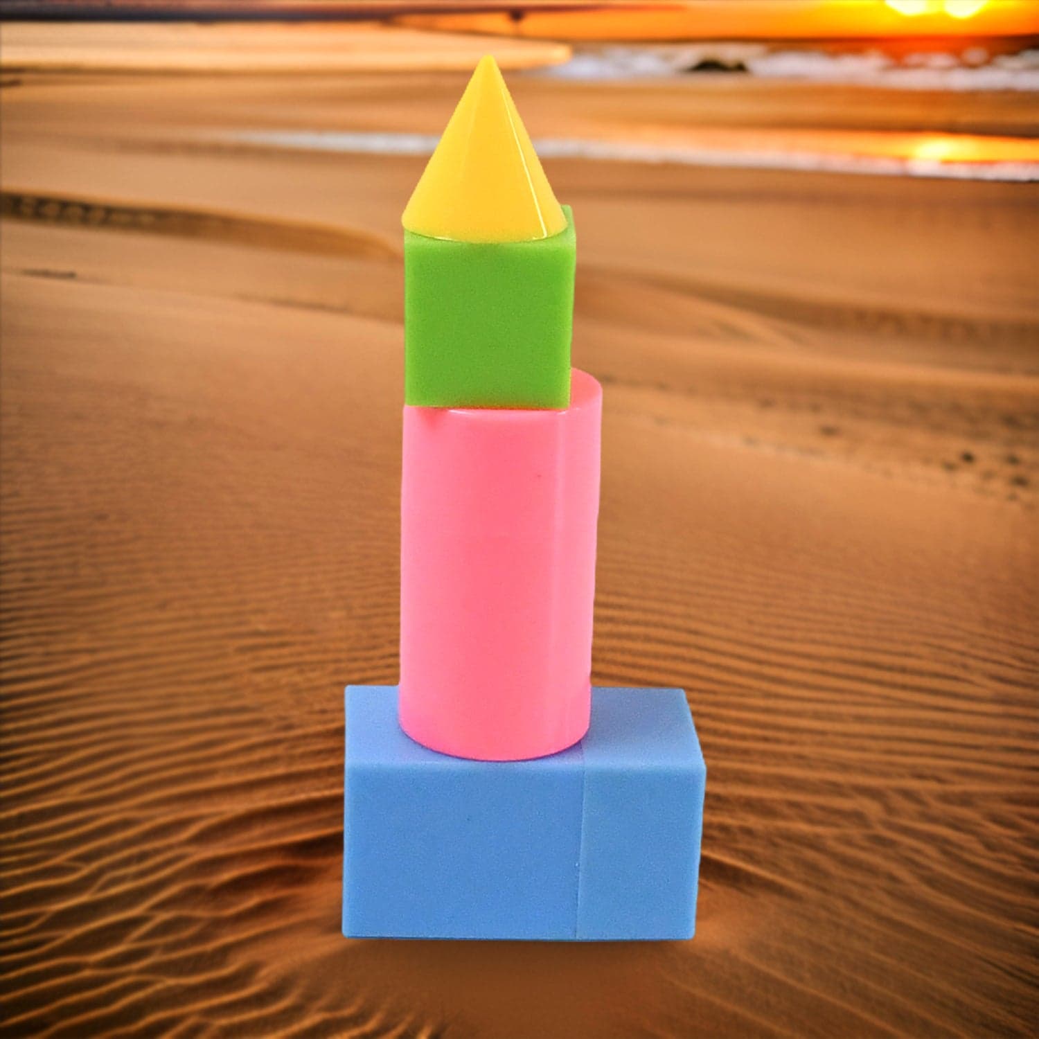 3D Shapes Multicoloured Pattern Building Blocks Toy Solid Figures (6 Pcs Set) thumbnail 4