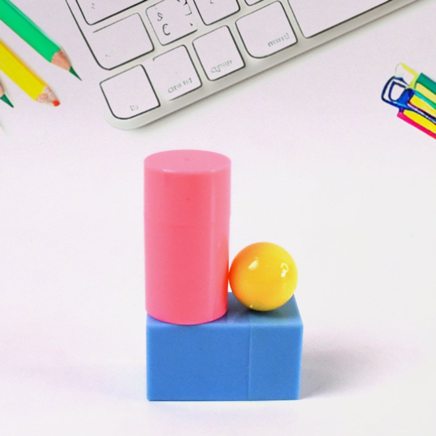 3D Shapes Multicoloured Pattern Building Blocks Toy Solid Figures (6 Pcs Set) thumbnail 6