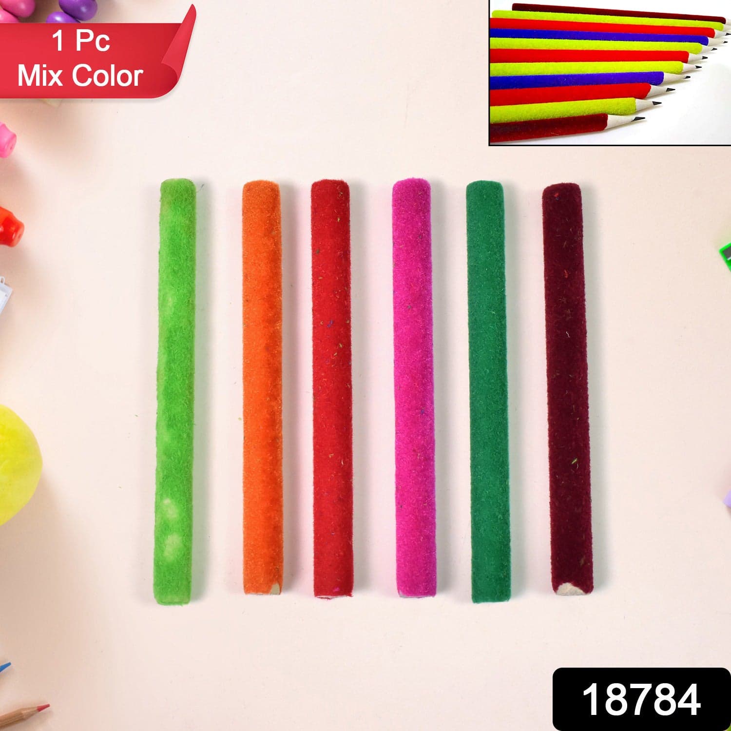 Small Velvet Pencil (1 Pc / Mix Color & Design) thumbnail 2