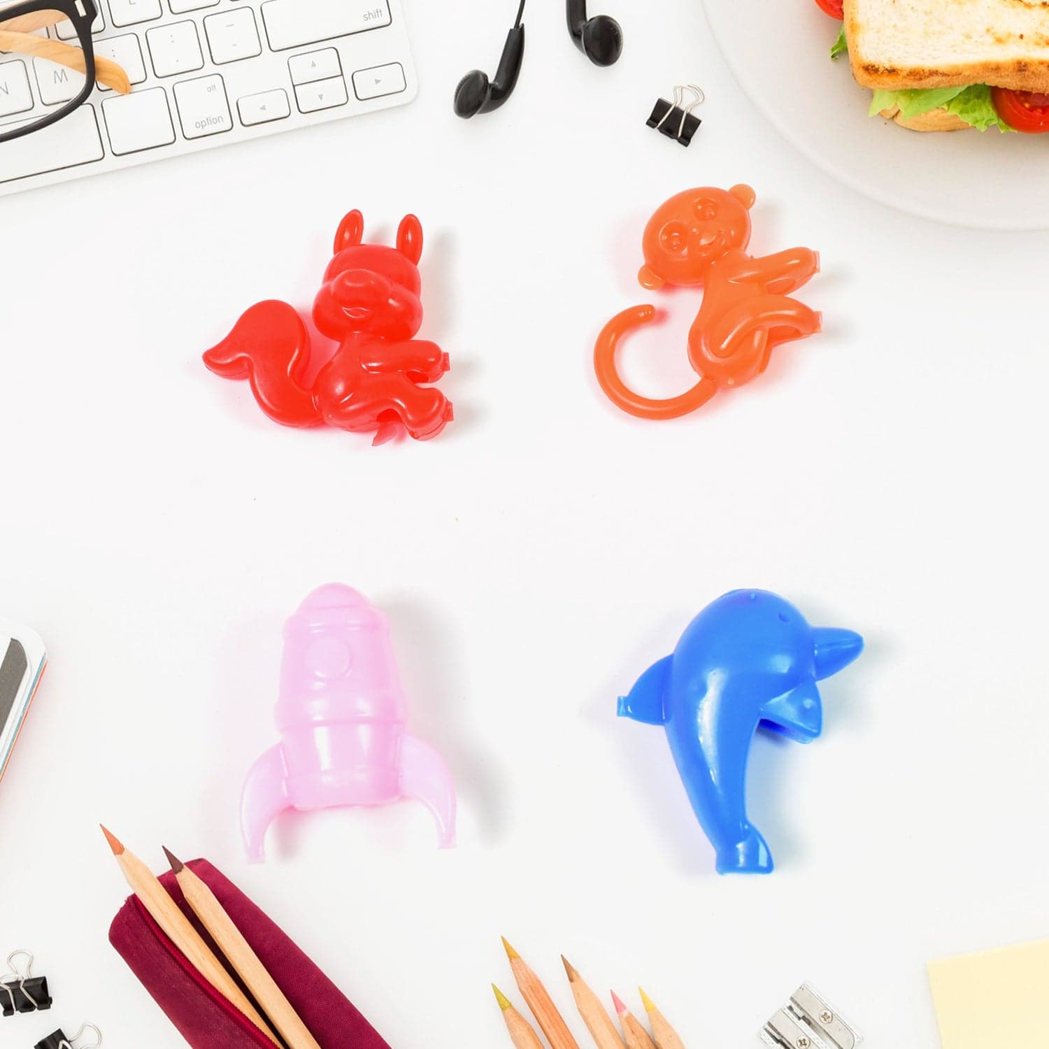 Mix Character, Monkey, Fish, Cat Pencil Top Promotional toys (1 Pc / Mix Colour & Design) thumbnail 1