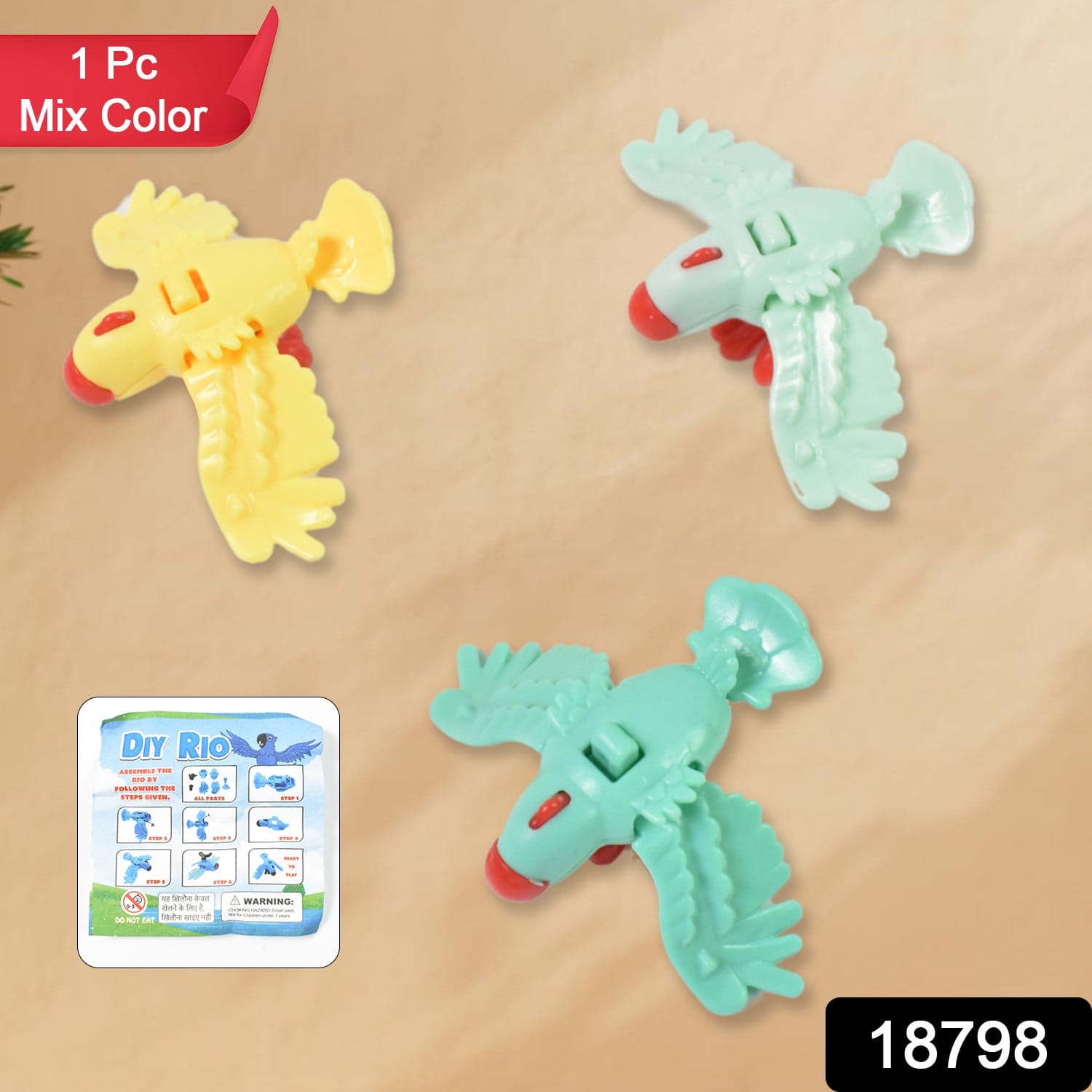Small Diy Rio Birds Toy Promotional Toys, Child Age Group: 3-6 Yrs (1 Pc / Mix Color & Design) thumbnail 2