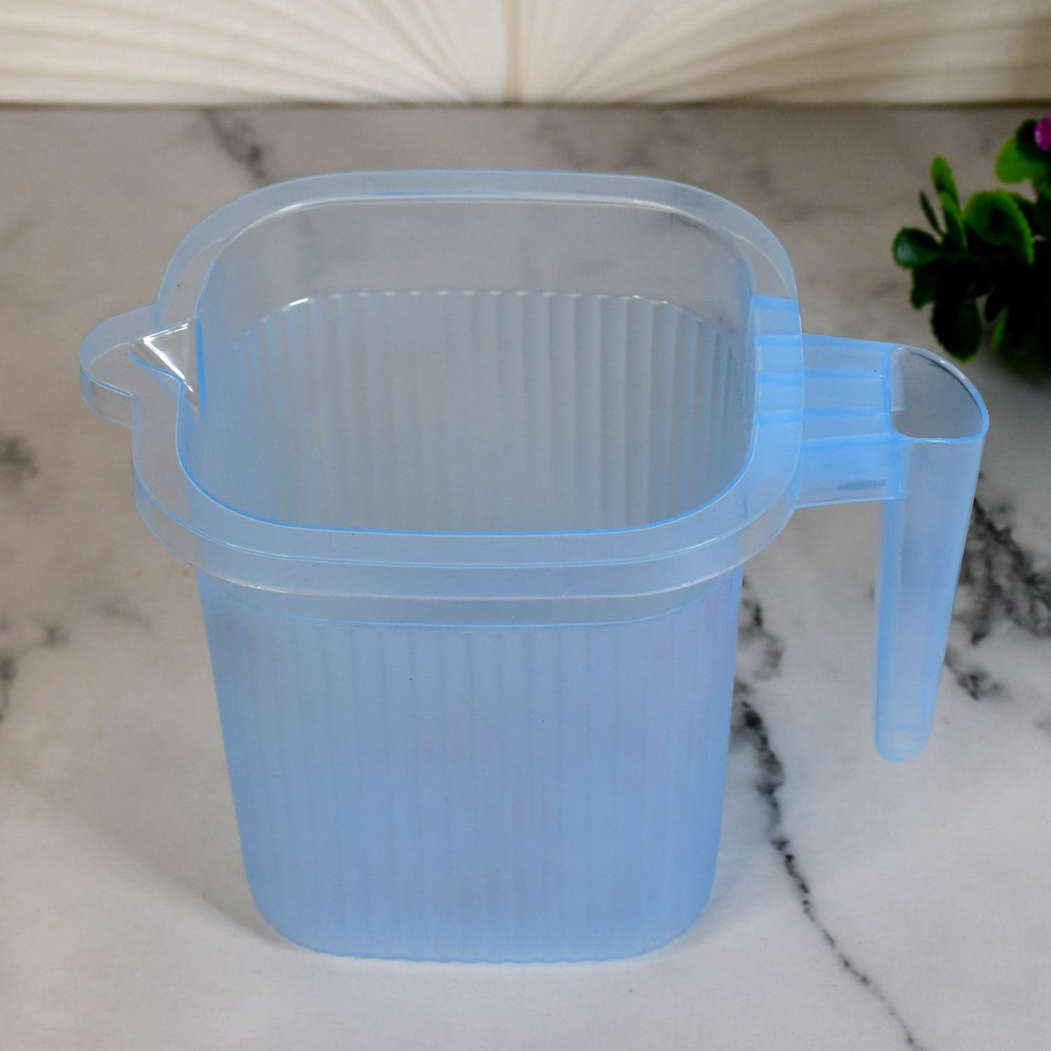 Plastic Square Transparent Bath Water Mug (1 Pc / 1000 ML / Mix Color) thumbnail 6