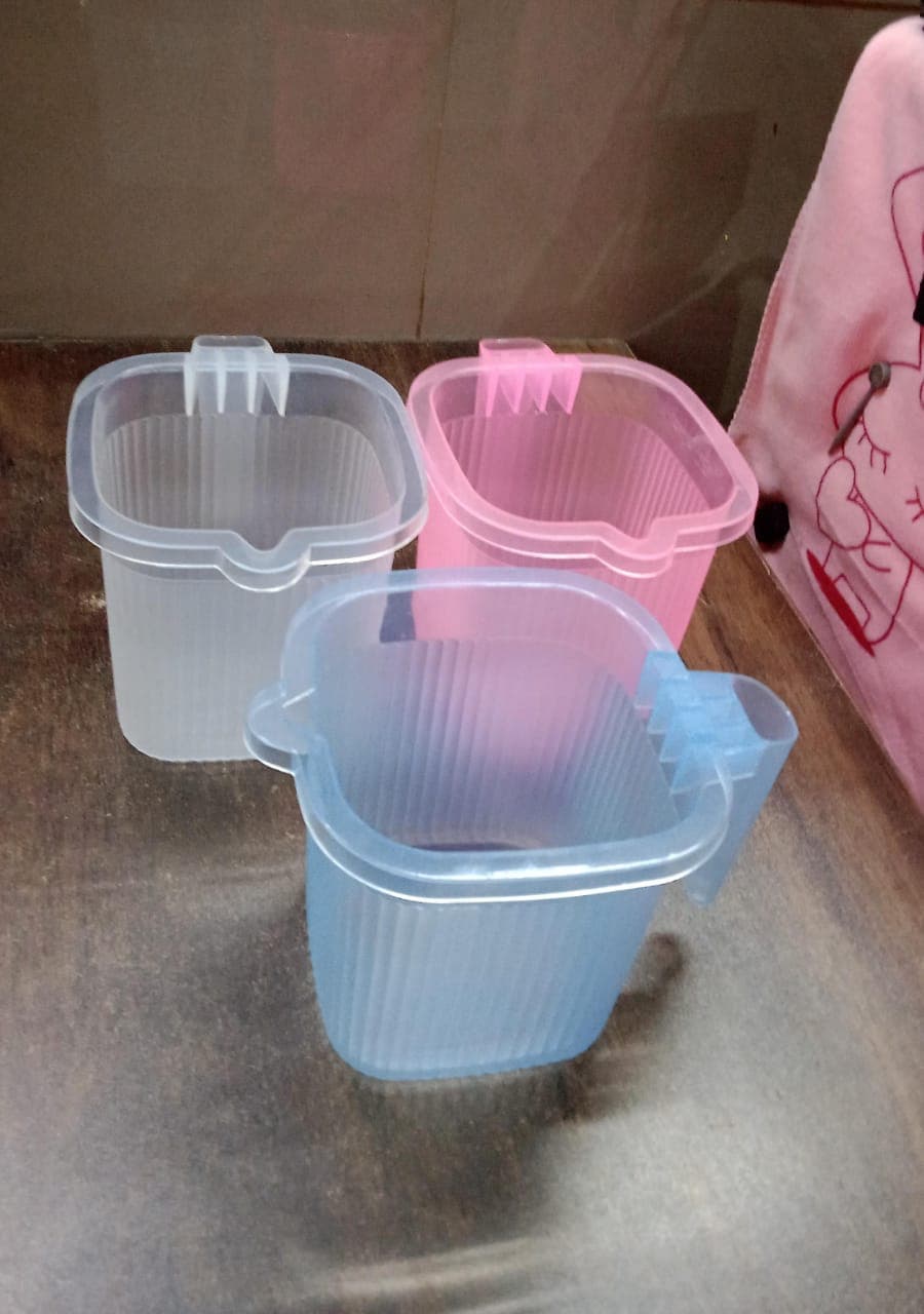Plastic Square Transparent Bath Water Mug (1 Pc / 1000 ML / Mix Color) thumbnail 8