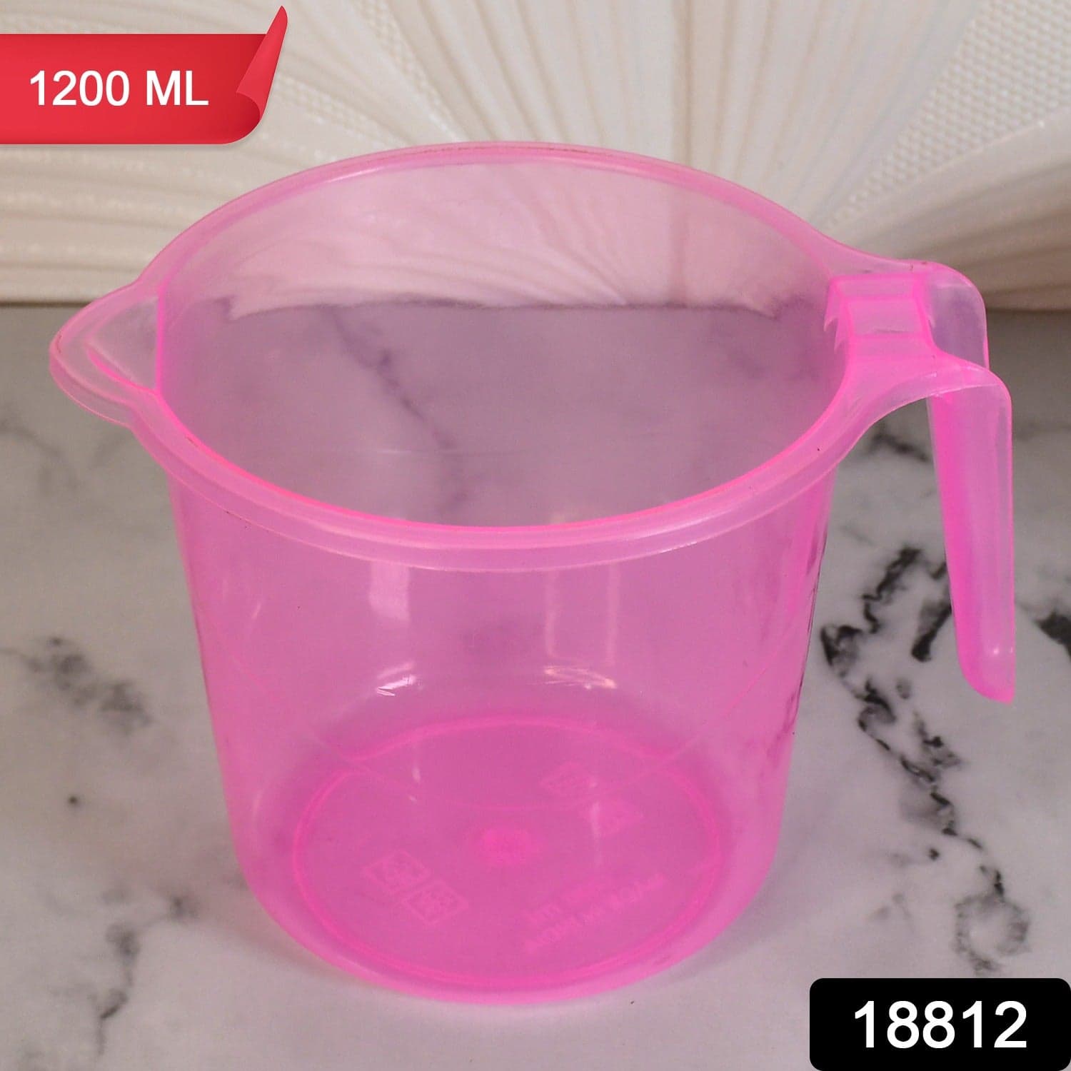Plastic Round Transparent Bath Water Mug (1 Pc / 1200 ML / Mix Color) thumbnail 2