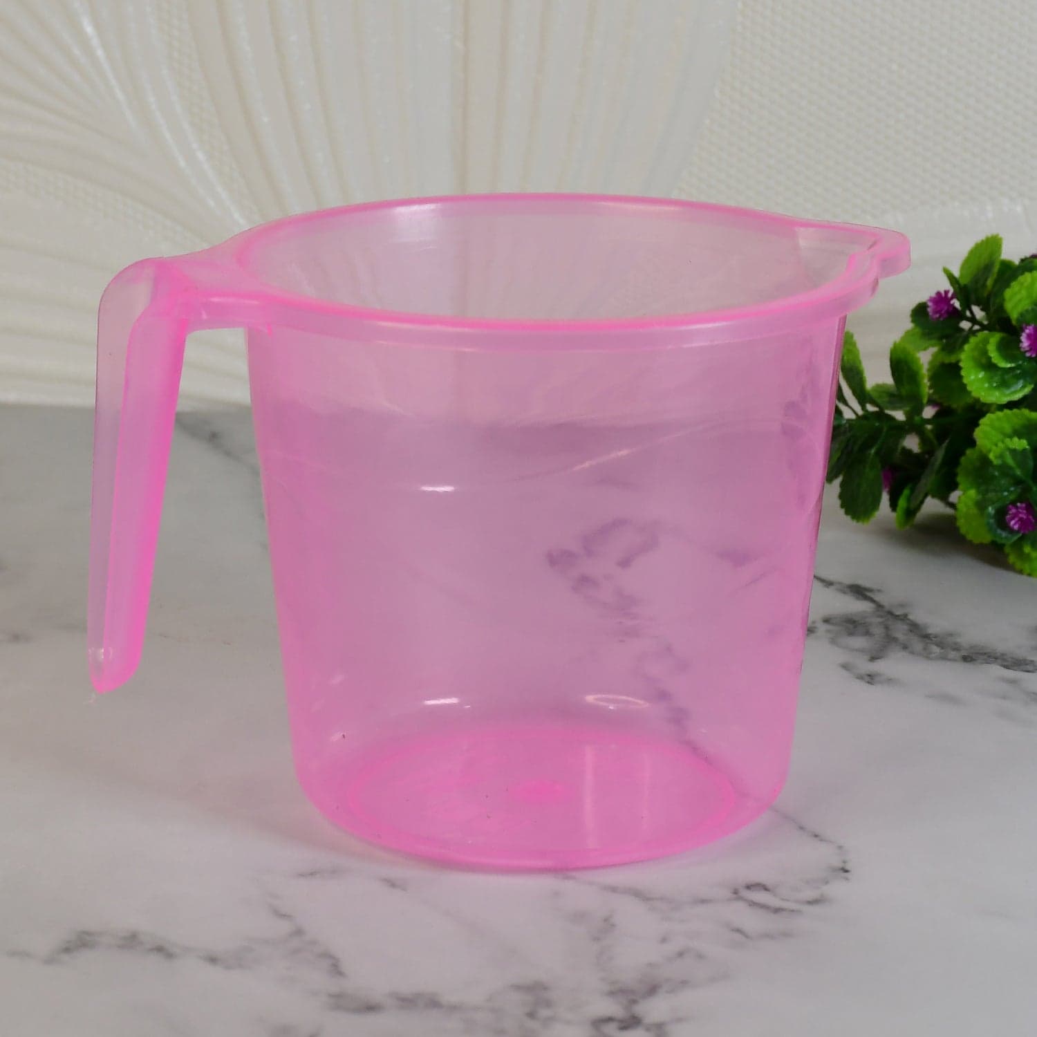 Plastic Round Transparent Bath Water Mug (1 Pc / 1200 ML / Mix Color) thumbnail 4