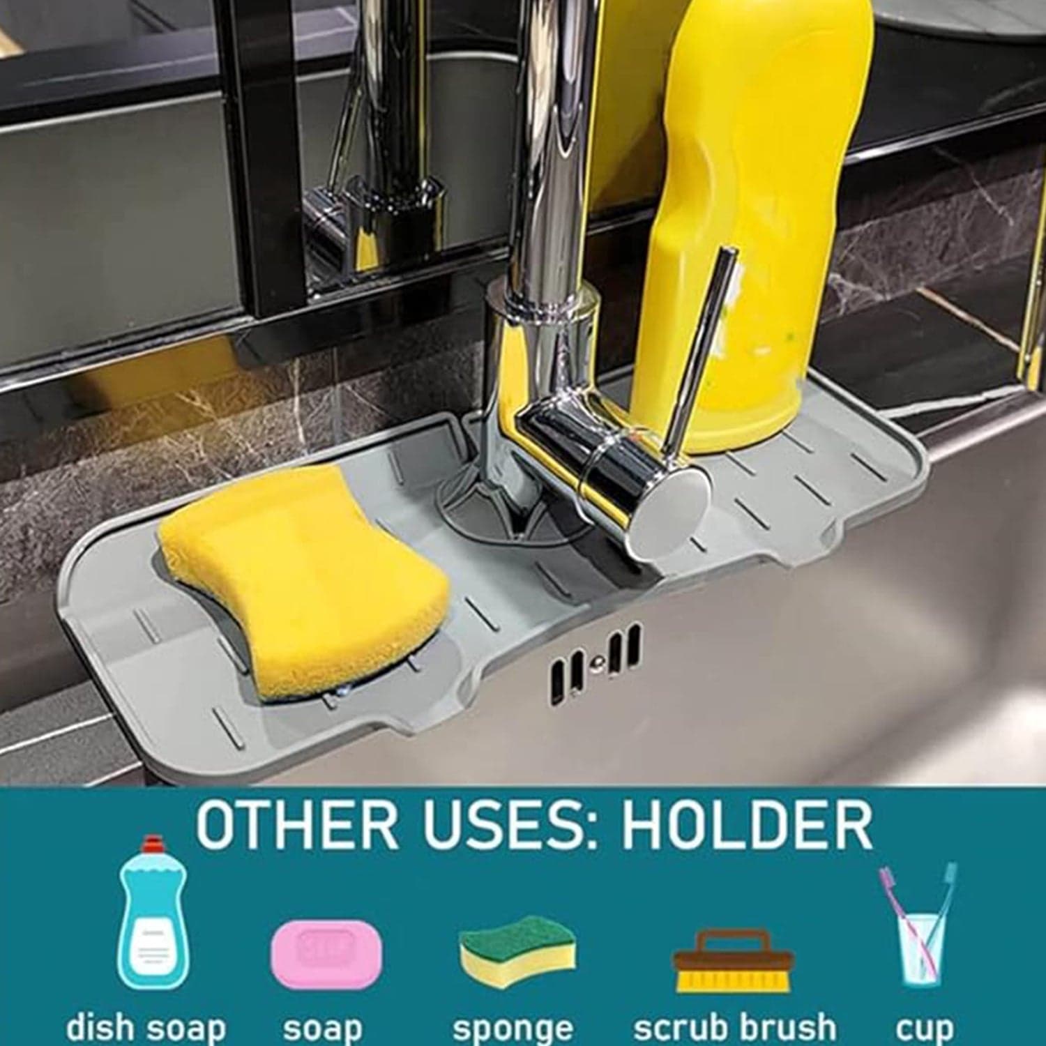 Silicone Sink Faucet Pad / Mat (1 Pc / 33x12 Cm) thumbnail 4