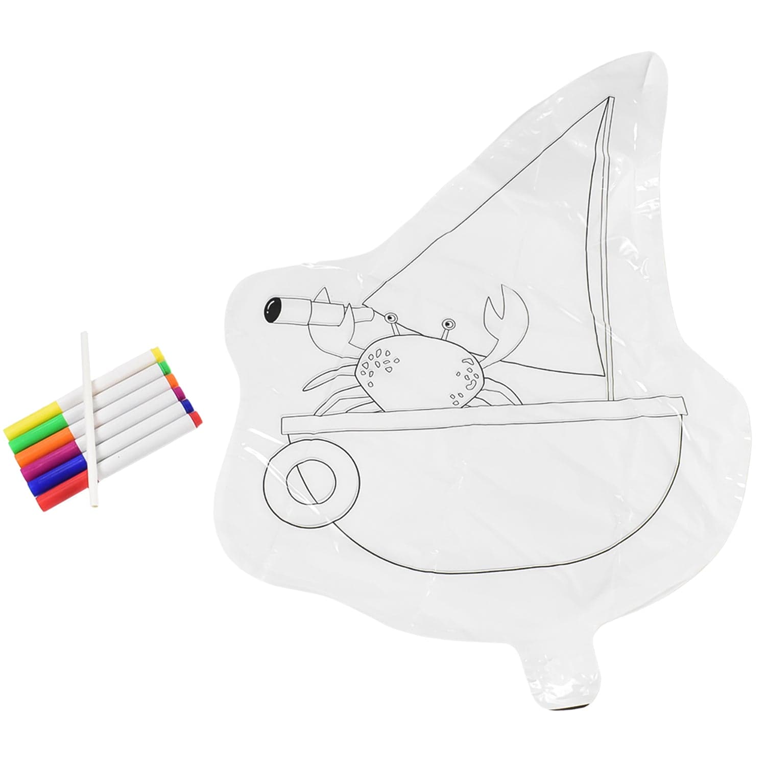 Multicolour colour-your-own inflatable animals With 6pcs Colored Pen Markers (1 Set) thumbnail 6
