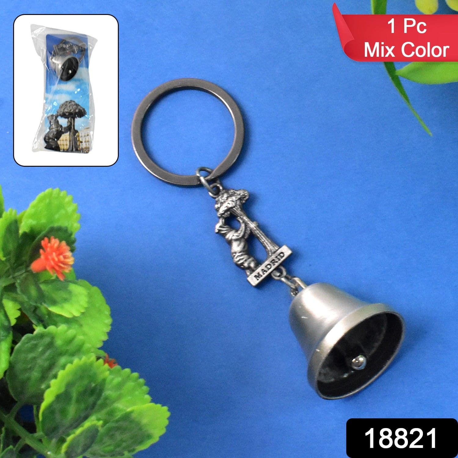 Metal Small Temple Bell Keychain, Motorcycle Bell Keychain (1 Pc / Mix Color) thumbnail 2