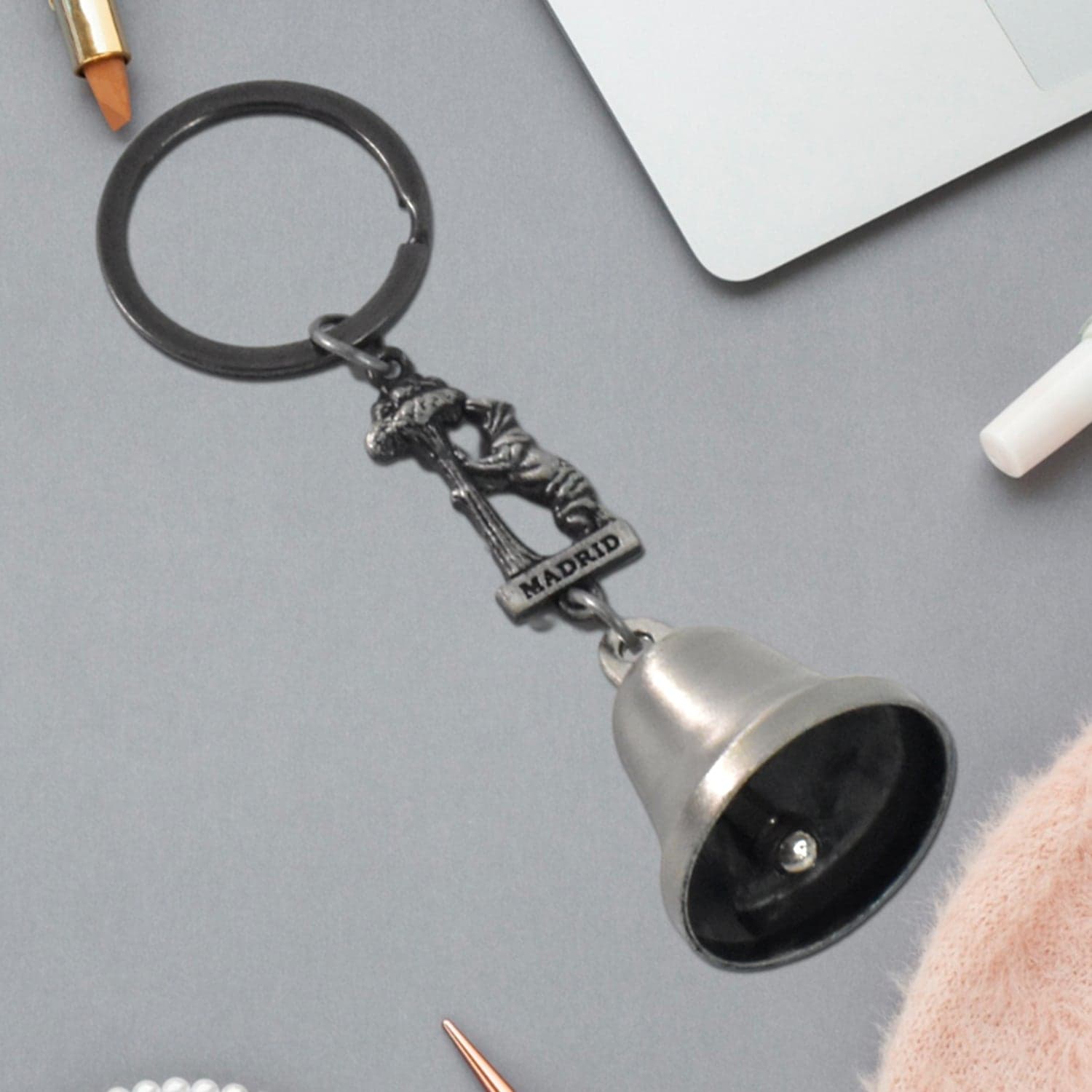 Metal Small Temple Bell Keychain, Motorcycle Bell Keychain (1 Pc / Mix Color) thumbnail 4