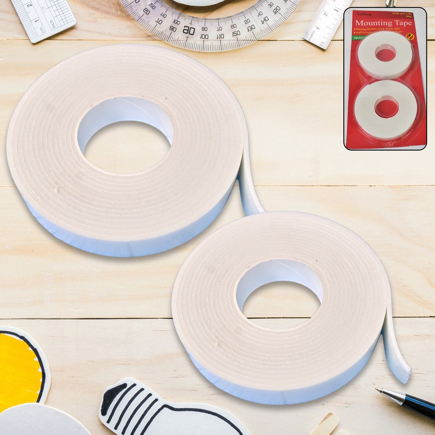 Strong Double Sided Tape Foam Mounting Tape (2 Pcs Set) thumbnail 1