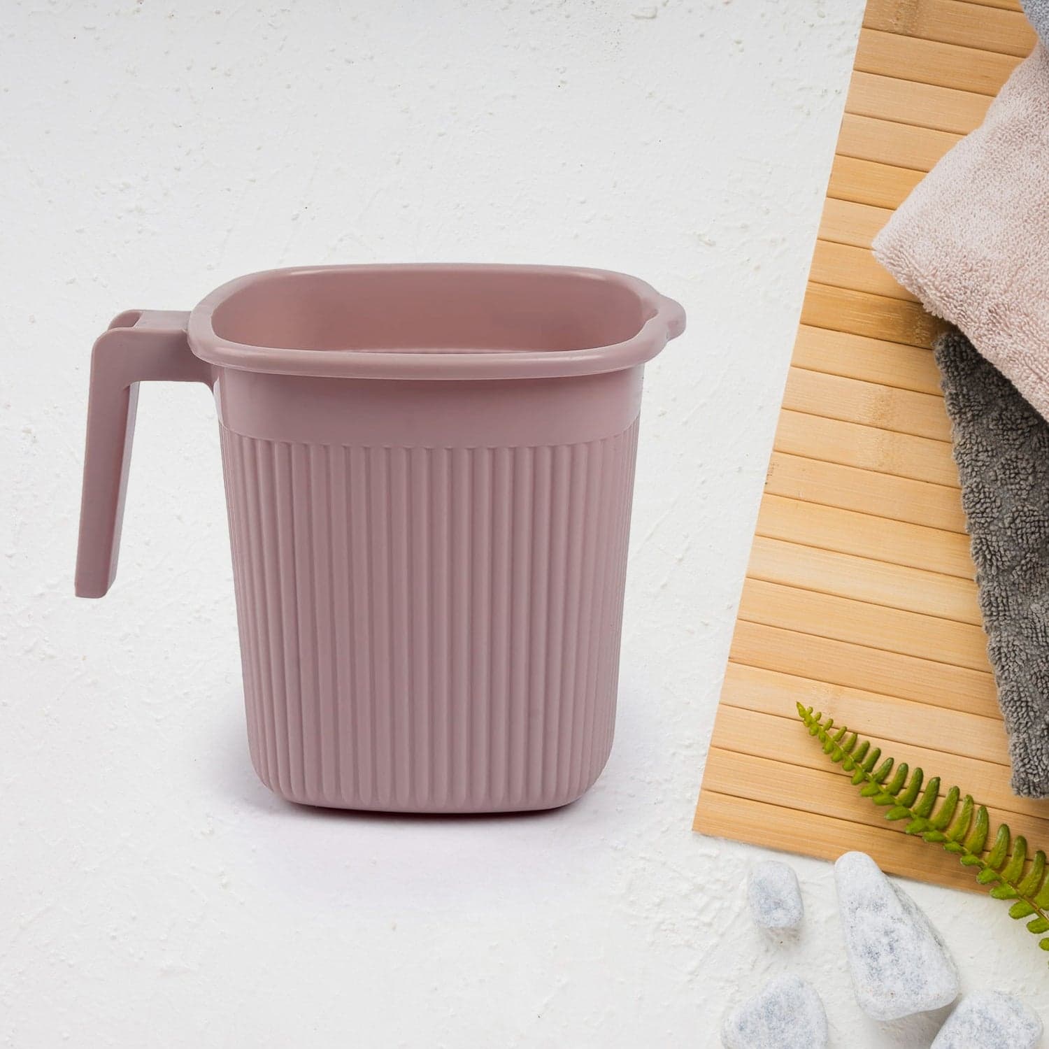 Plastic Square Bath Water Mug (4 Pc / 1000 ML / Mix Color) thumbnail 3