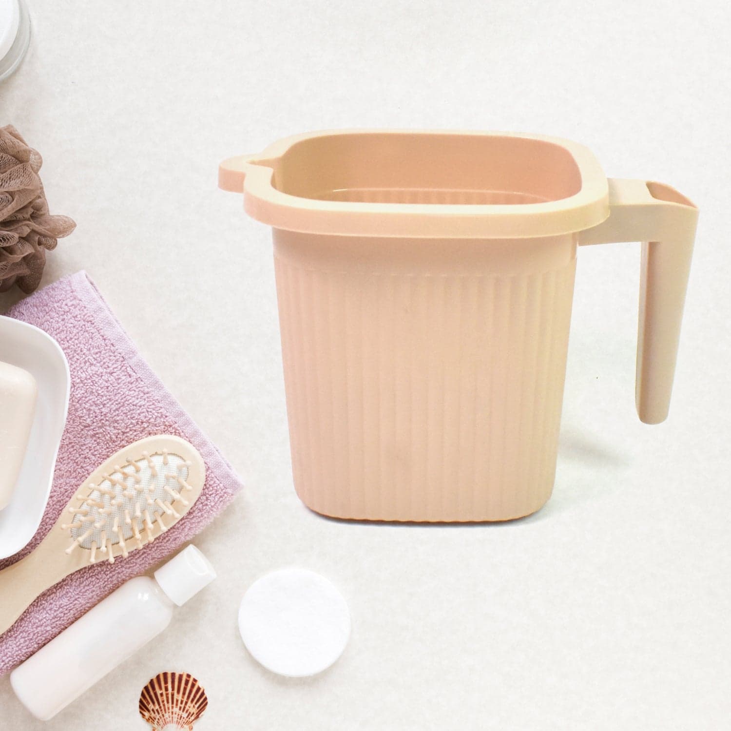 Plastic Square Bath Water Mug (4 Pc / 1000 ML / Mix Color) thumbnail 7