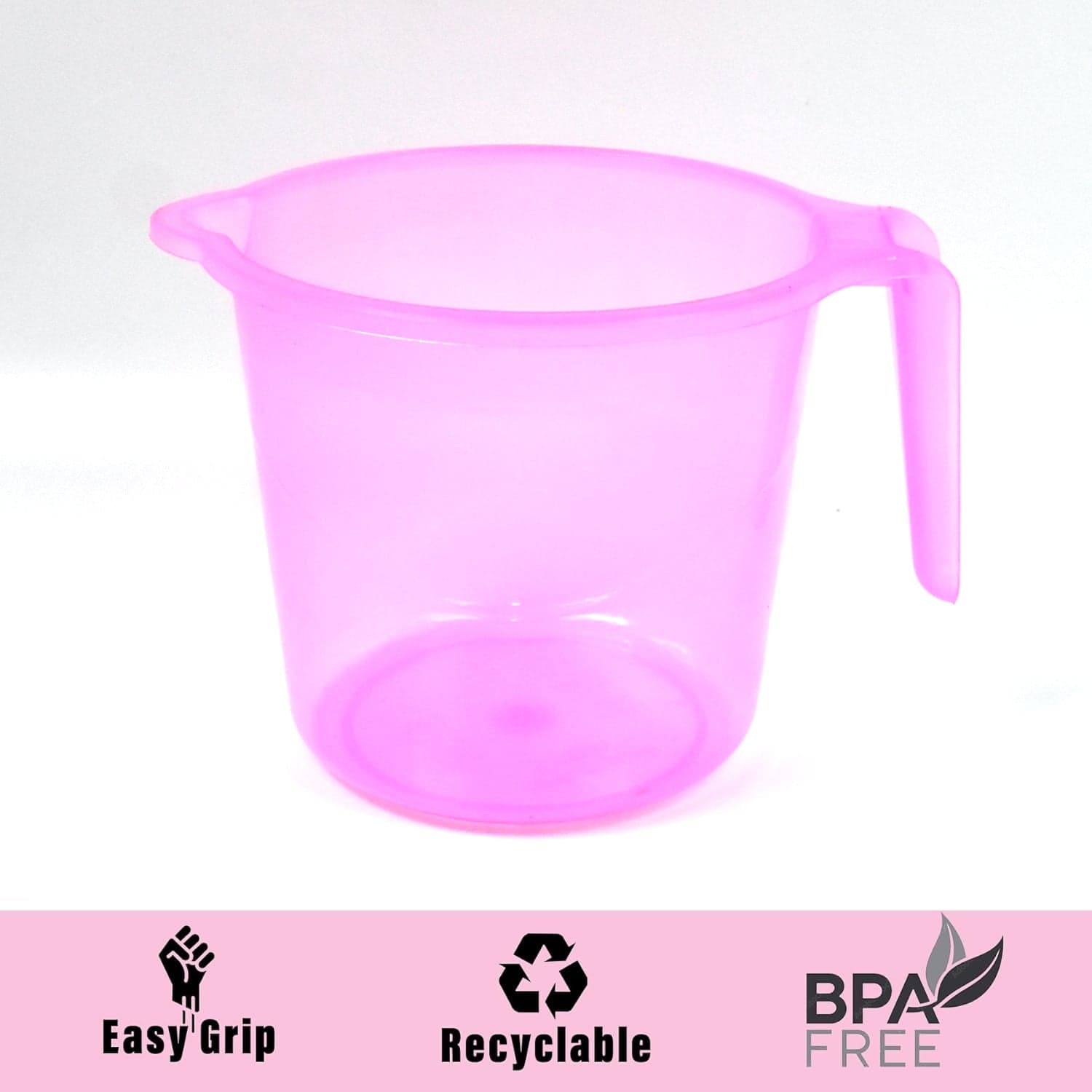 Plastic Round Transparent Bath Water Mug (5 pc / Mix colour / 1200 ML) thumbnail 7