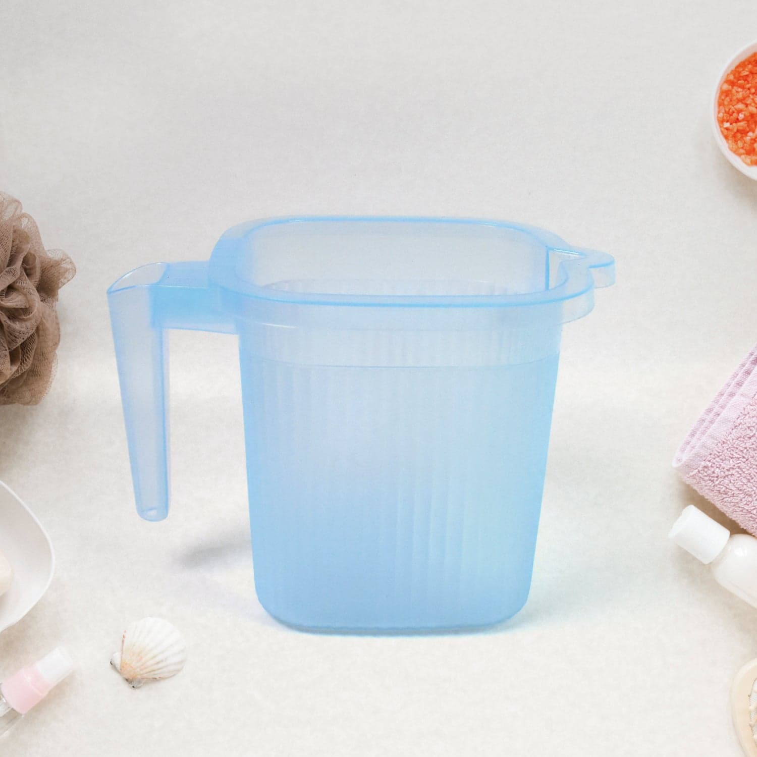 Plastic Transparent Bathroom Water Mug (4 pc / Mix colour / 1000 ML) thumbnail 5