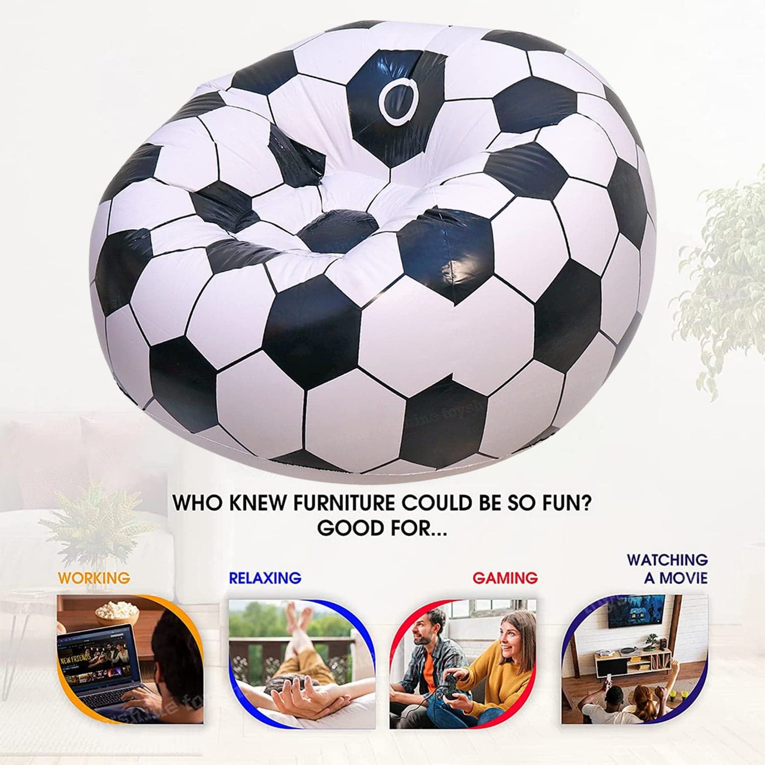 Foldable Sofa, Cartoon Style Inflatable Folding Chair, Ball Chair, Inflatable Sofa For Adults, Kids Size (110Cm X 80Cm) ID-18847 thumbnail 3