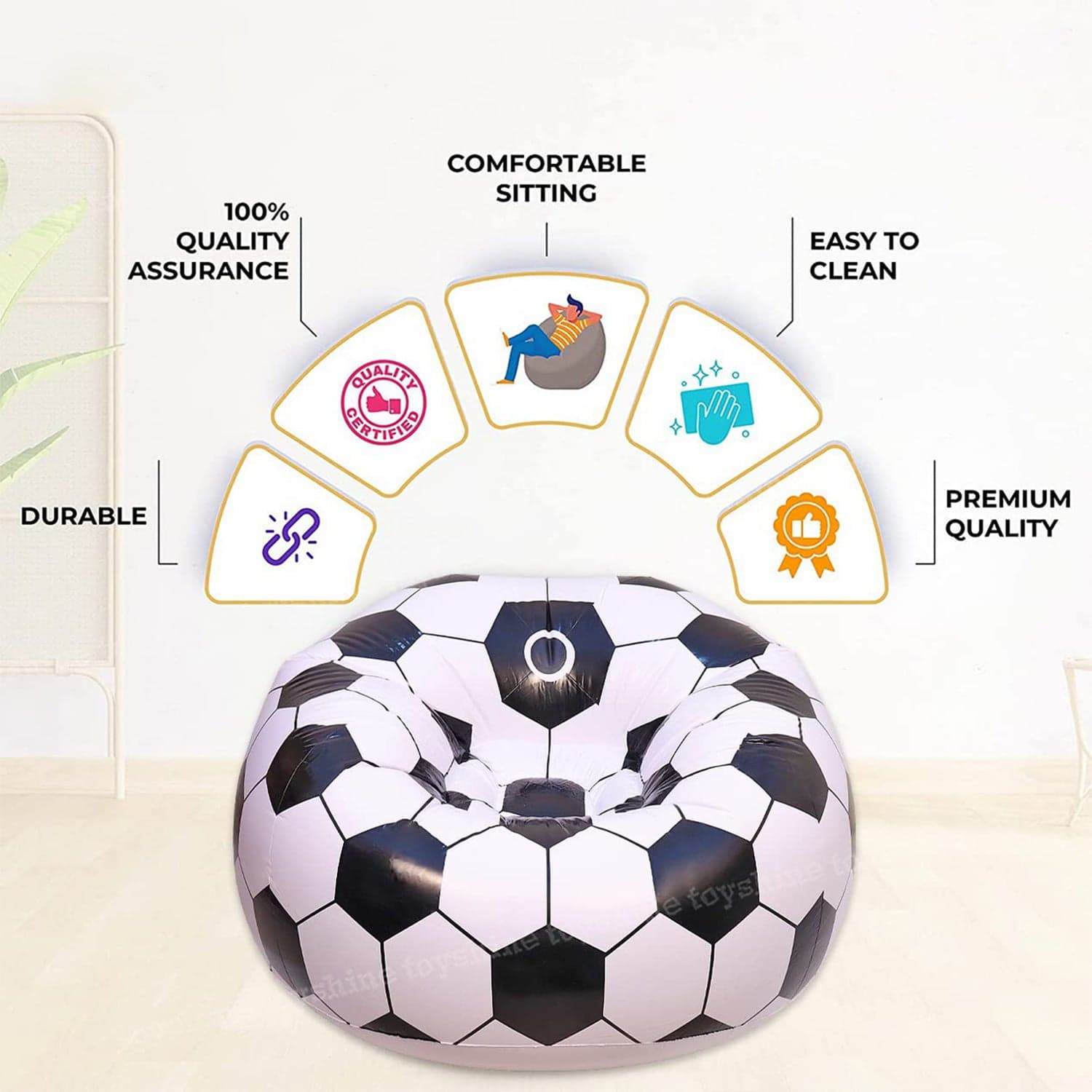 Foldable Sofa, Cartoon Style Inflatable Folding Chair, Ball Chair, Inflatable Sofa For Adults, Kids Size (110Cm X 80Cm) ID-18847 thumbnail 4