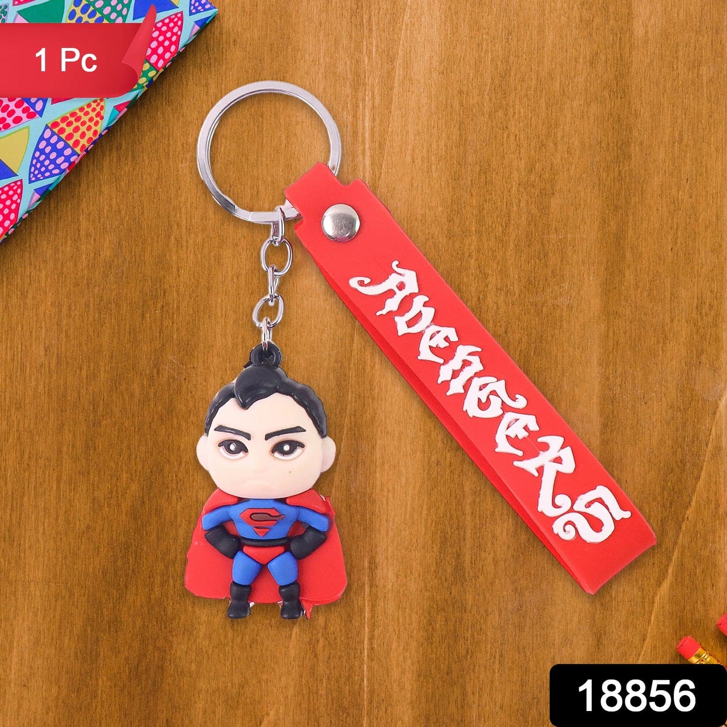 Cute Cartoon Silicone 3D Key Chain with Metal Hook & Strap (Pack of 1) thumbnail 2