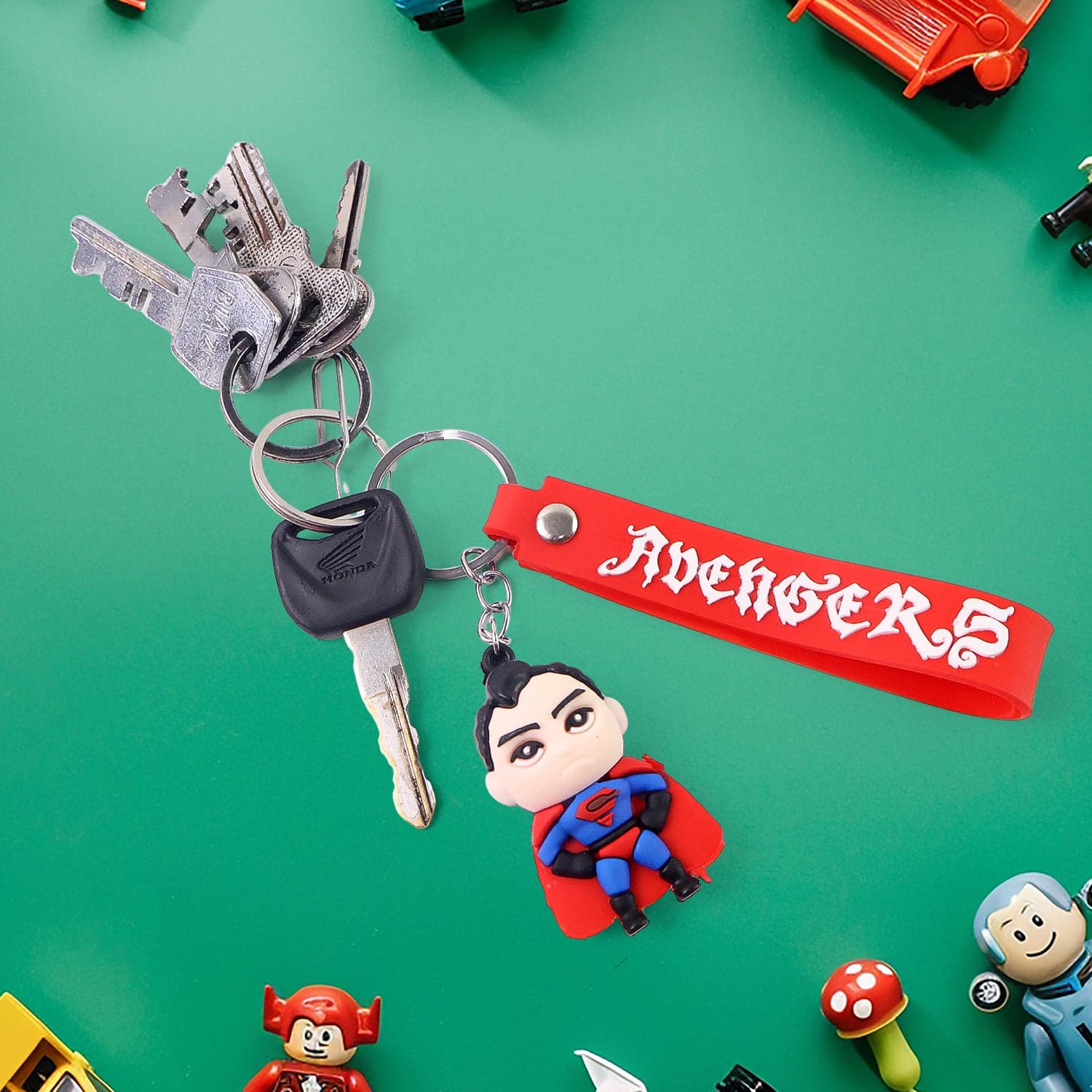 Cute Cartoon Silicone 3D Key Chain with Metal Hook & Strap (Pack of 1) thumbnail 6