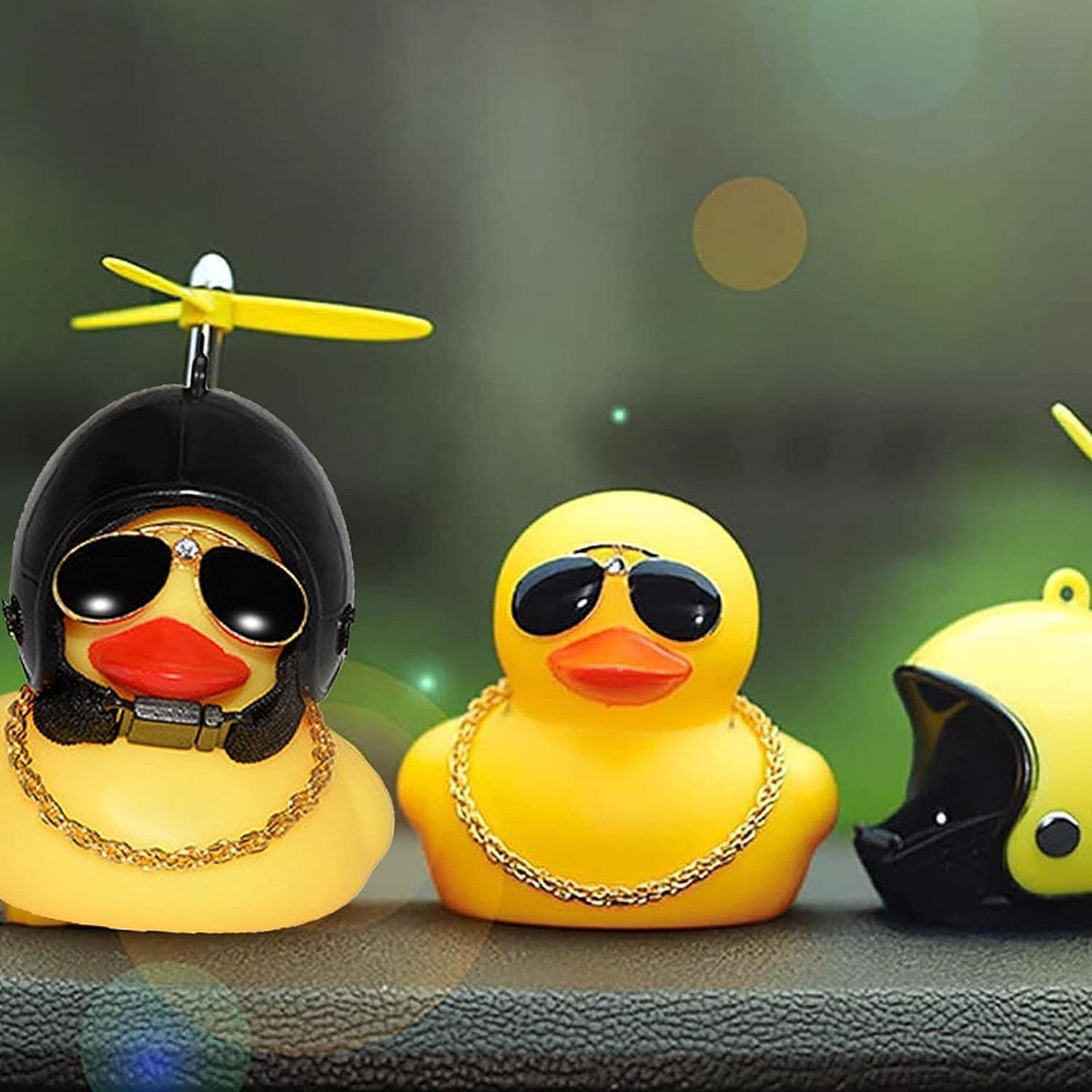 Beautiful Duck Car Ornaments Duck Bicycle Bell with Propeller Helmet (1 Pc / Mix Design) thumbnail 4