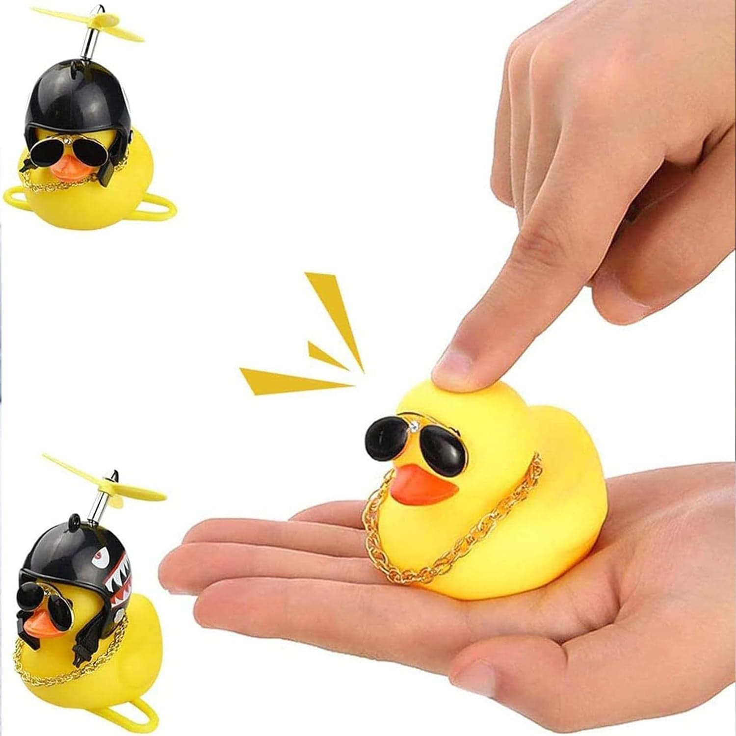 Beautiful Duck Car Ornaments Duck Bicycle Bell with Propeller Helmet (1 Pc / Mix Design) thumbnail 7