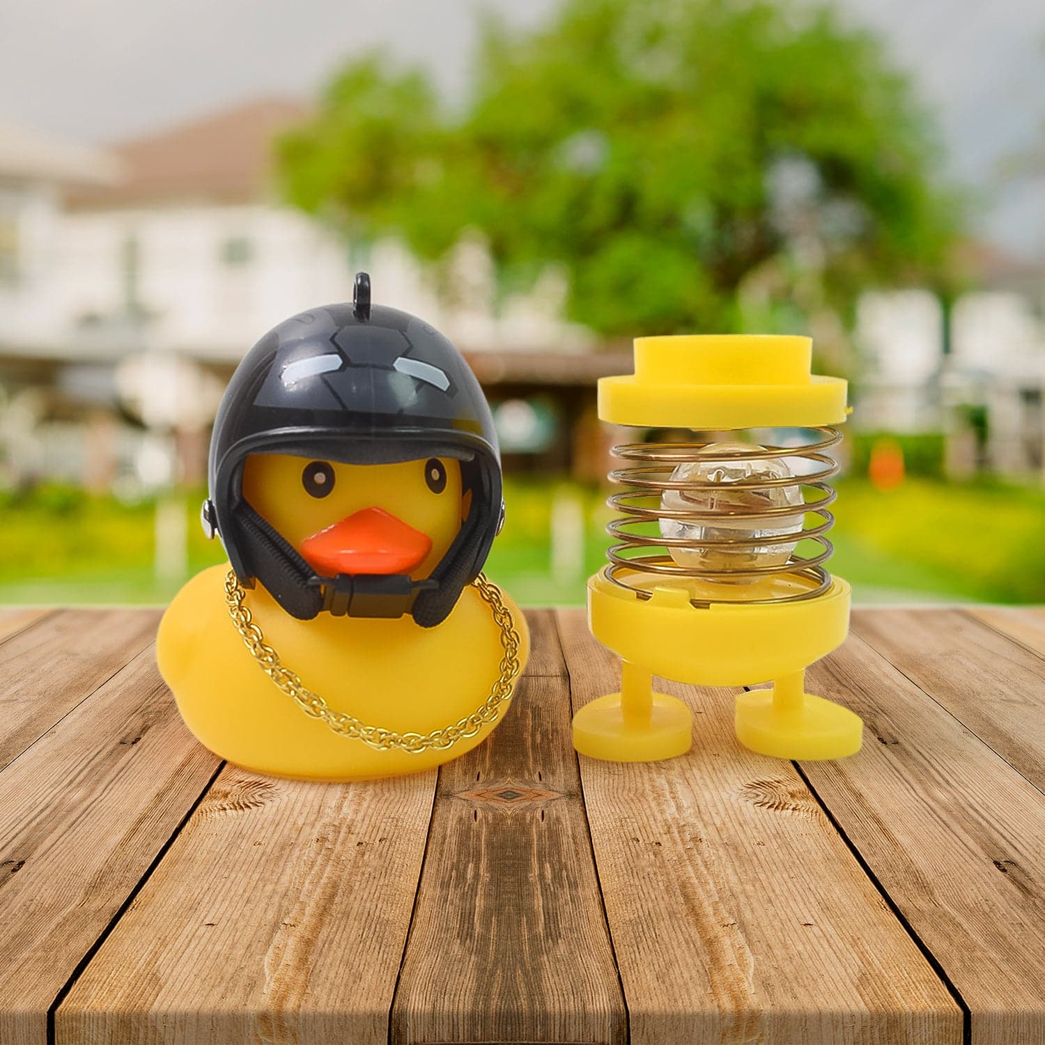 Spring Doll Dance Toy Duck Car Bicycle Bell with Propeller Helmet (1 Pc / Mix Design) thumbnail 4