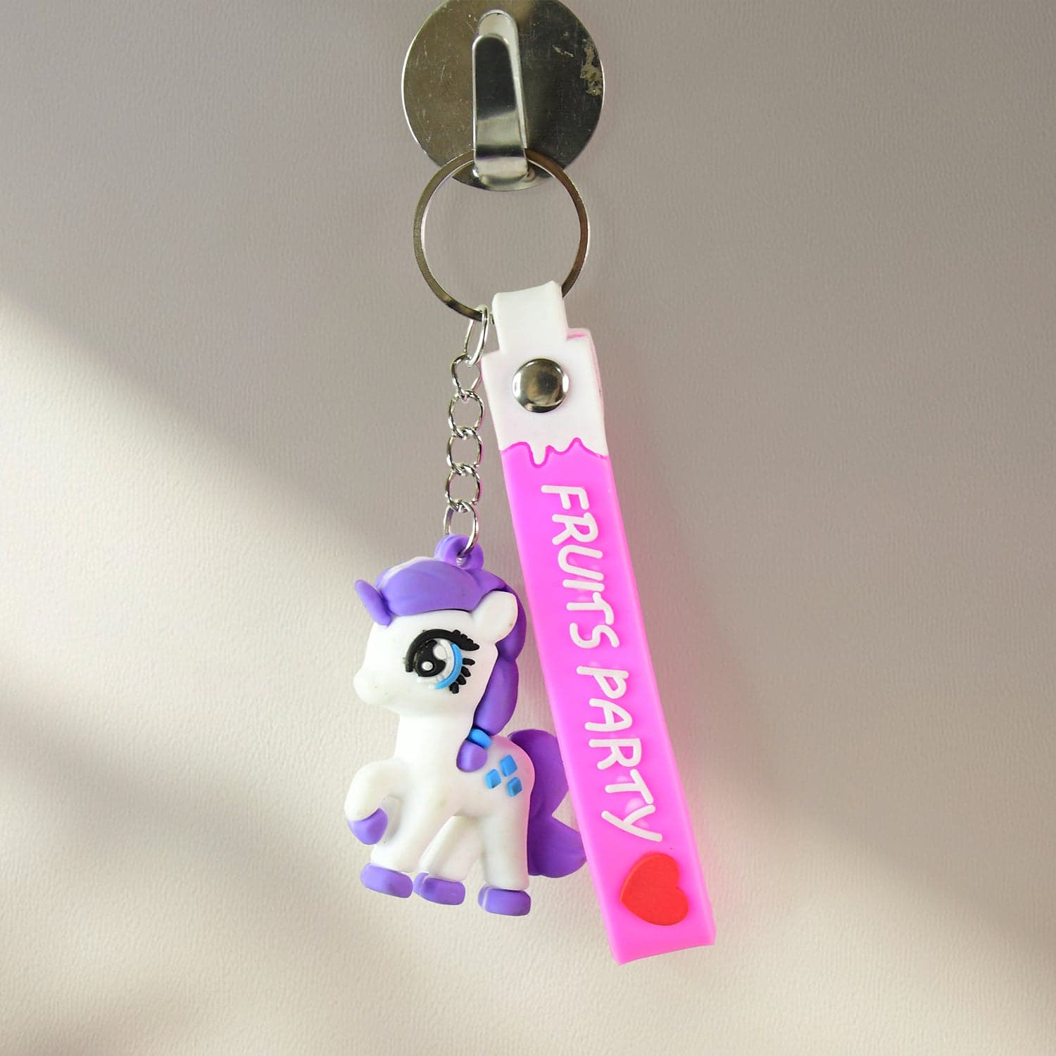 Cute Cartoon Unicorn Keychain with Silicone Strap (1 Pc / Mix design) thumbnail 8