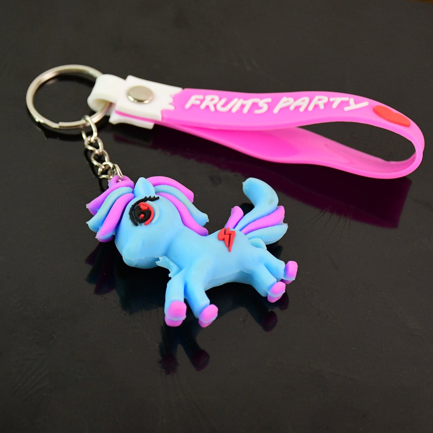 Cute Cartoon Unicorn Keychain with Silicone Strap (1 Pc / Mix design) thumbnail 9