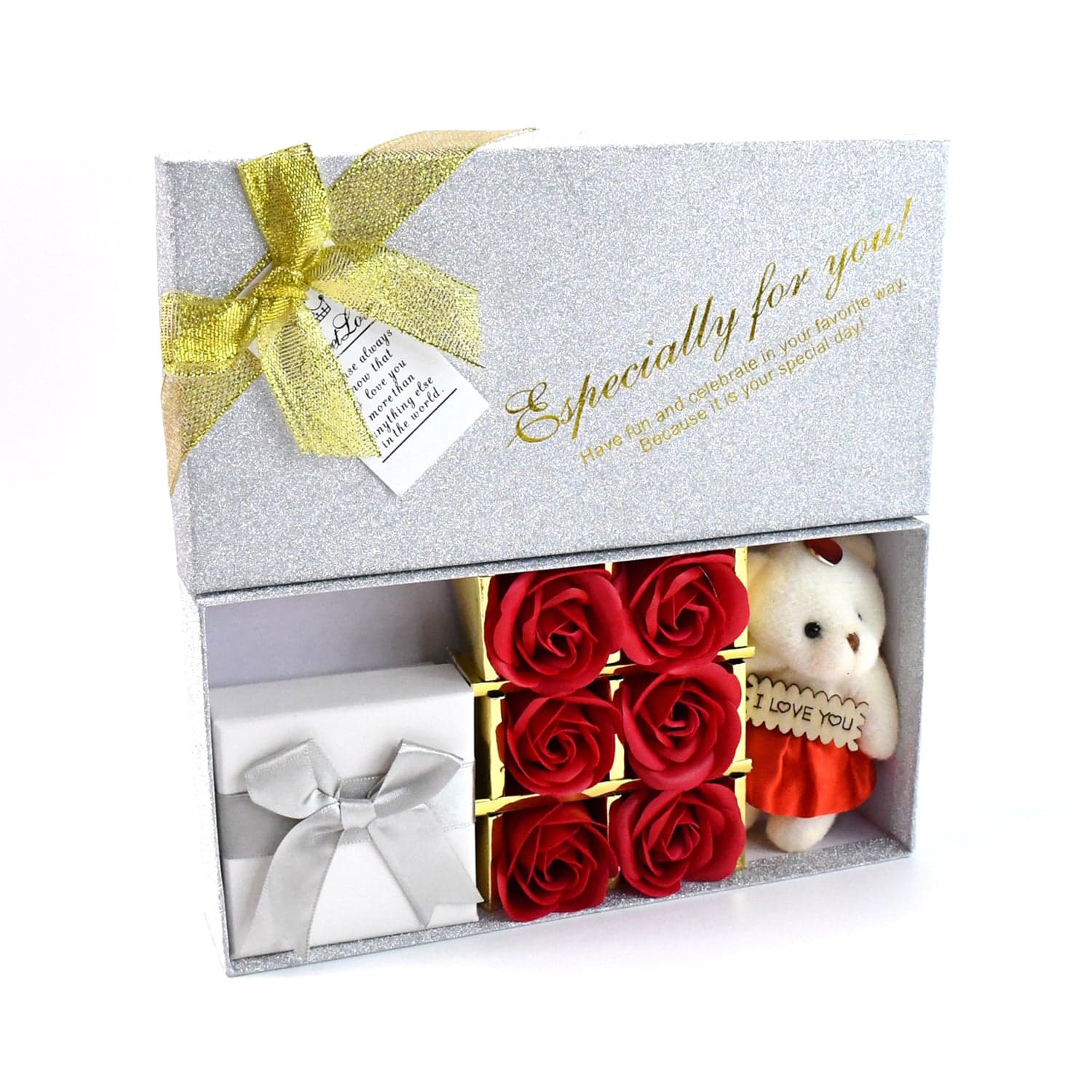 Valentine Day Gift Set Scented Rose Flowers Pack with Teddy thumbnail 7
