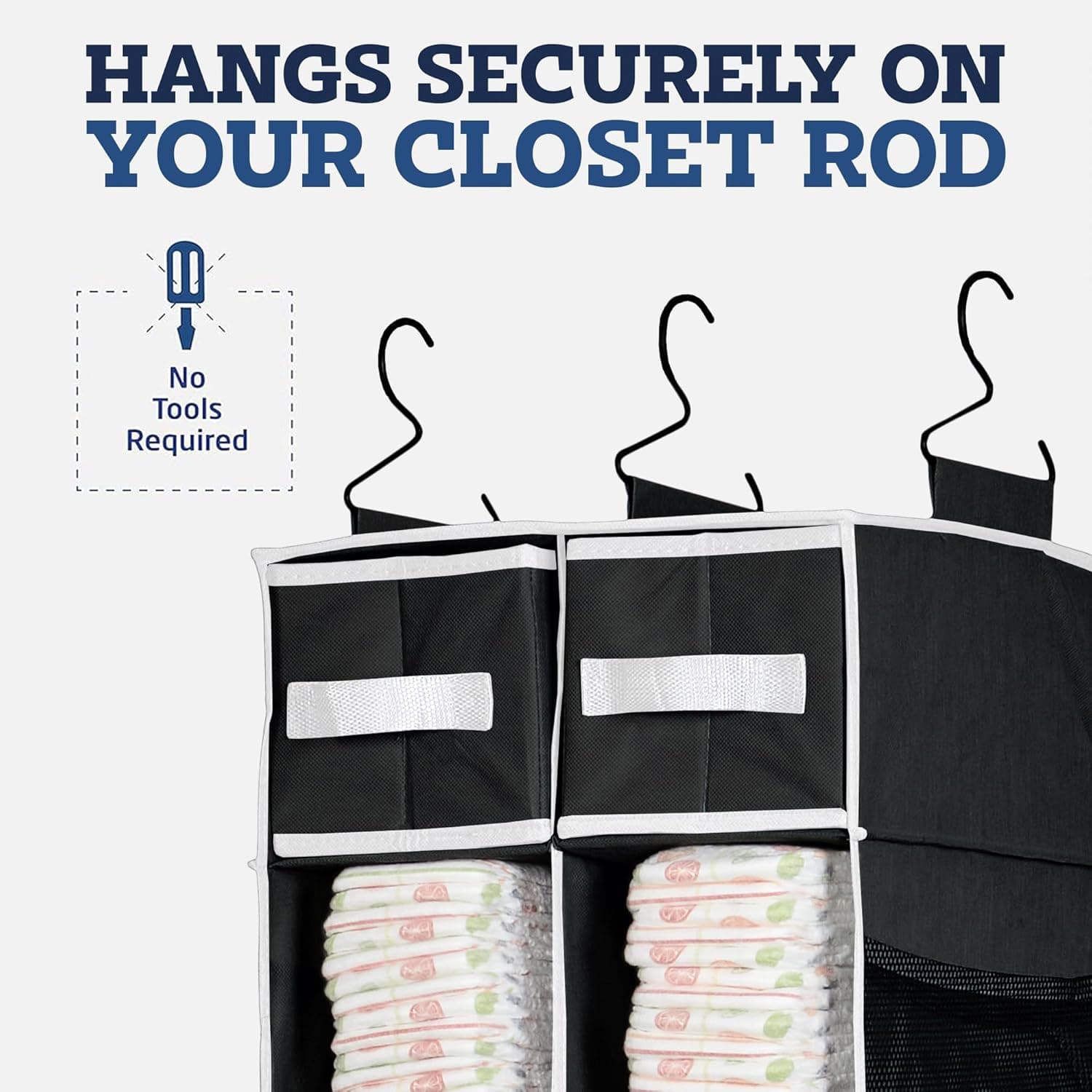 9 Shelf Hanging Closet Organizer with 5 Drawer Organizers thumbnail 7