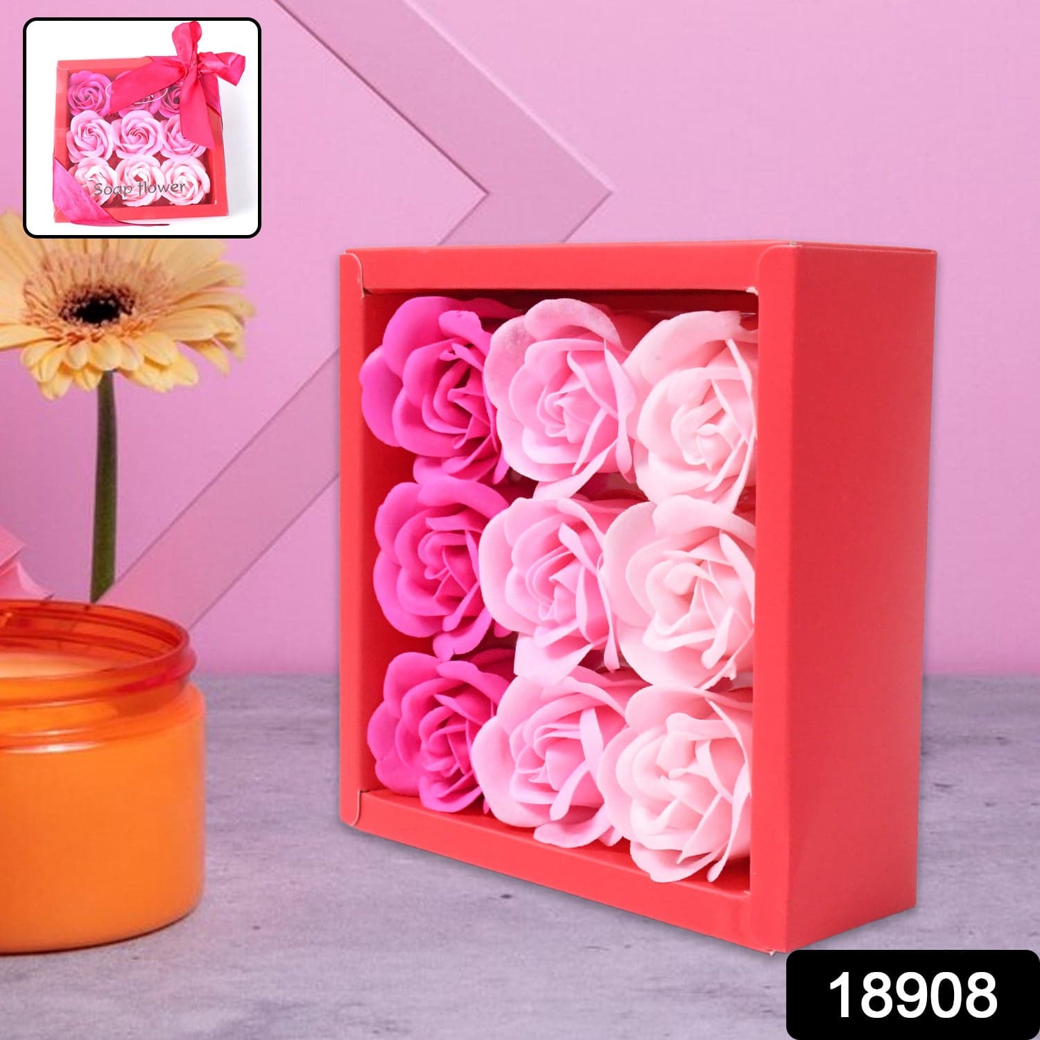 9 Pc Rose Flower Bath Soap (9 Pcs Set) thumbnail 2