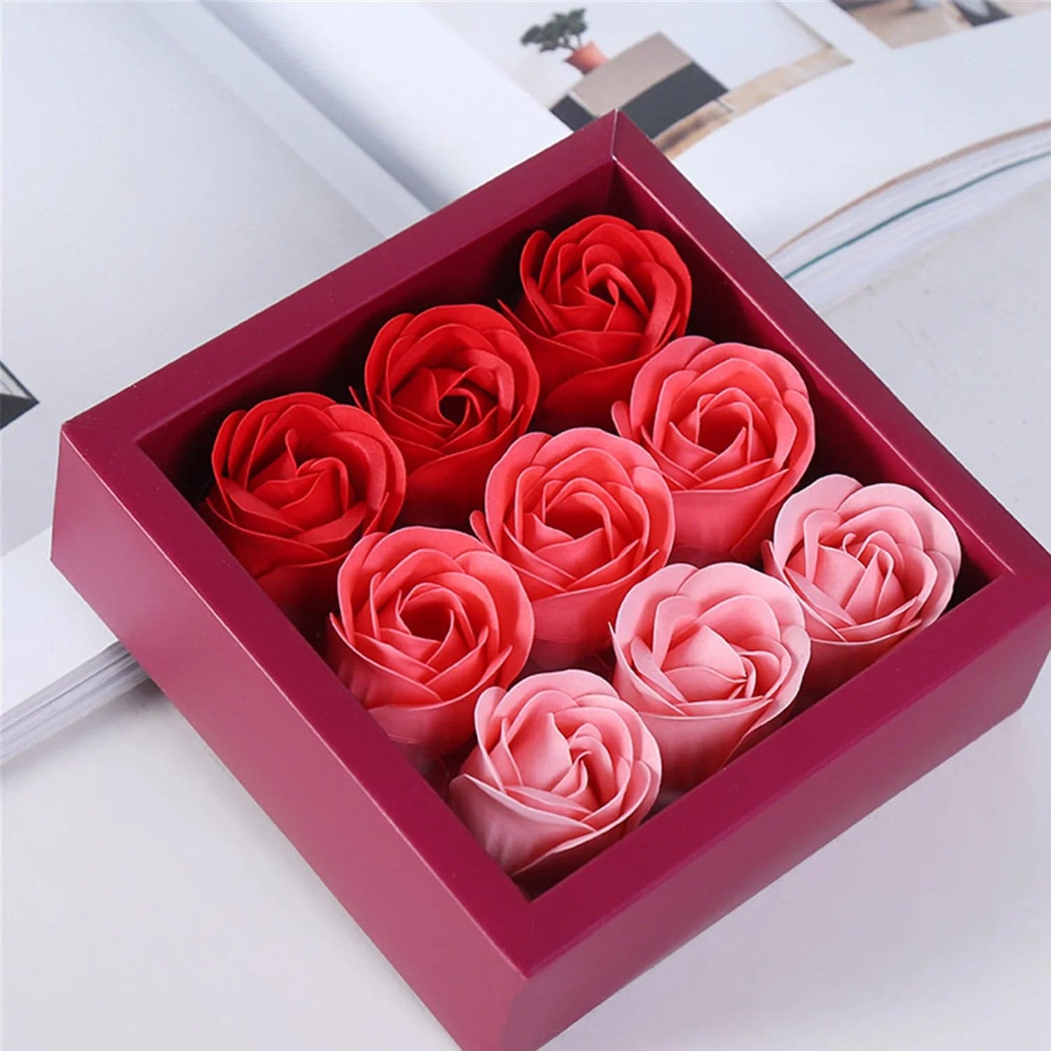 9 Pc Rose Flower Bath Soap (9 Pcs Set) thumbnail 6