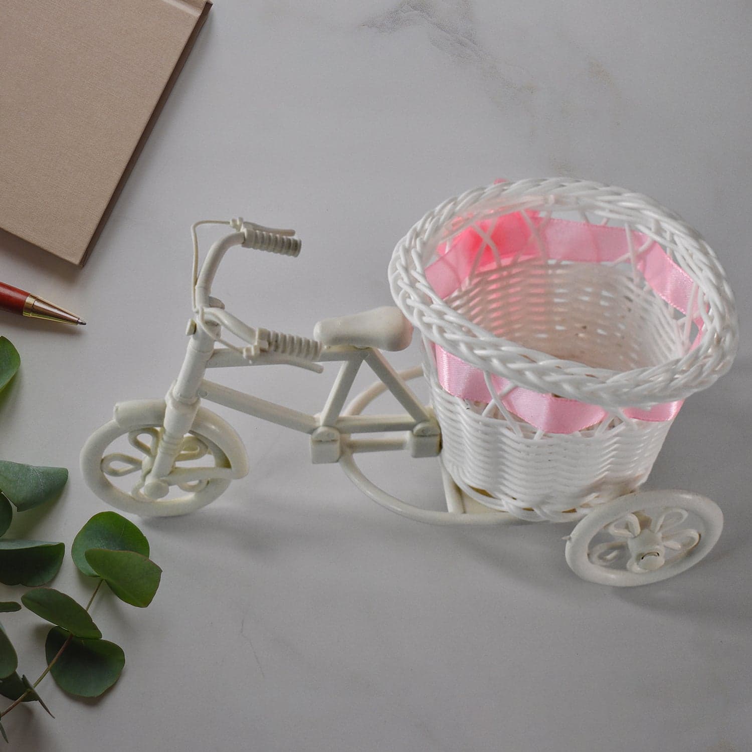 Plastic Cycle Flower Vases For Home Decor; Bicycle Flower Pot Stand (1 Pc) thumbnail 4