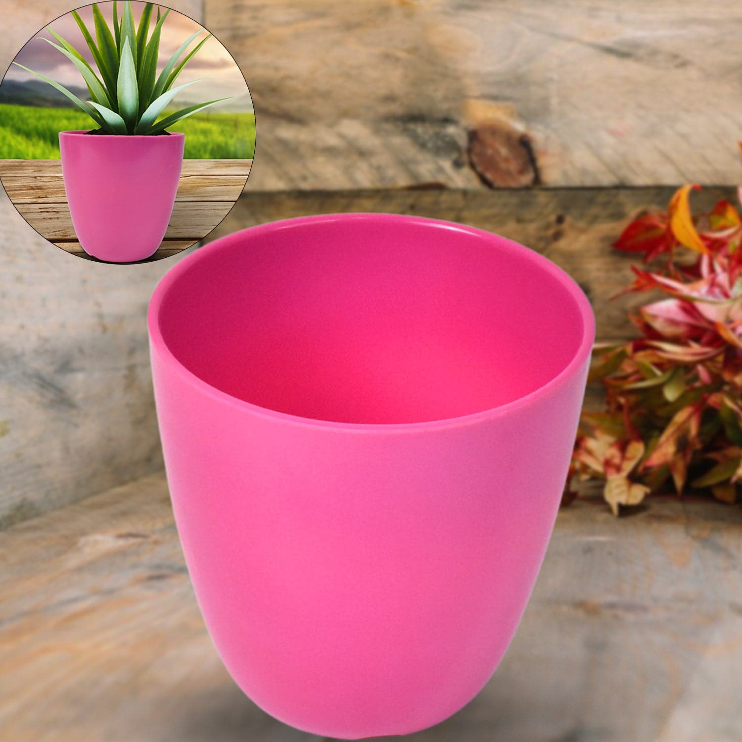 Plastic Flower Valencia (Pot) Home and Outdoor (1 Pc/Mix Colour) thumbnail 3