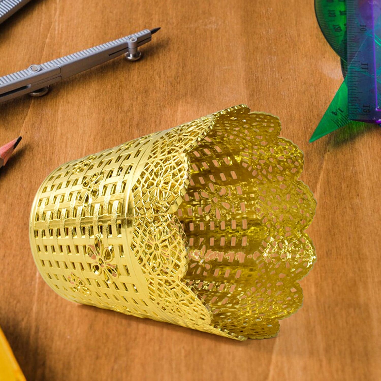Pen holder Office Desk Metal Mesh Pen Stand (1 Pc) thumbnail 7